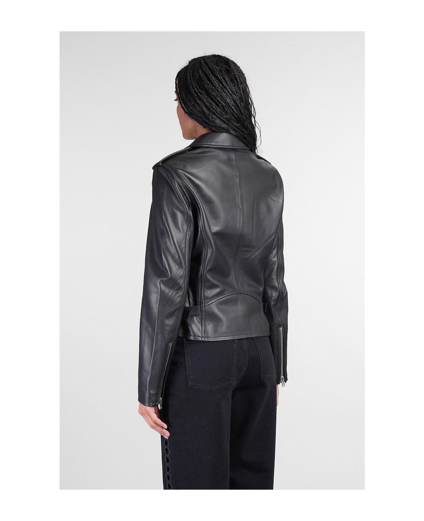 IRO Newhan Biker Biker Jacket In Black Leather - black