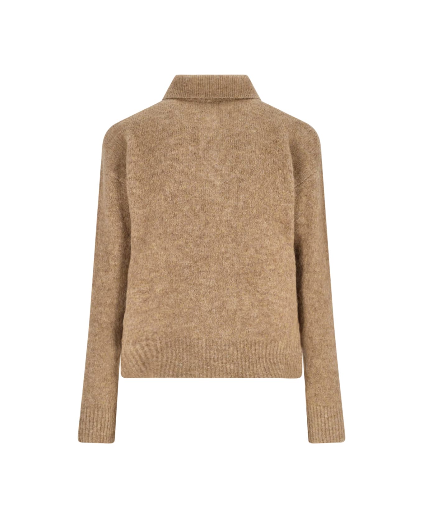 Ami Alexandre Mattiussi Alpaca Blend Polo Shirt - BROWN