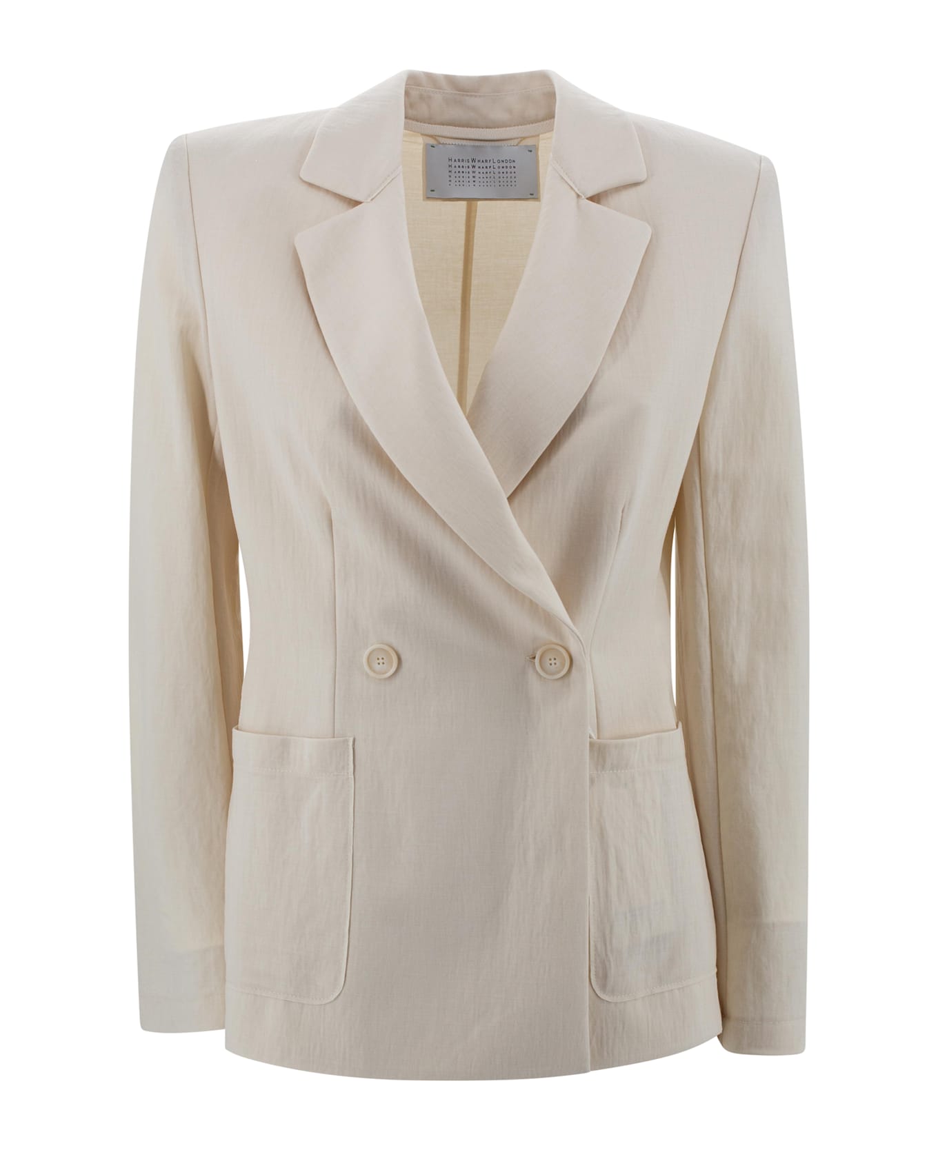 Harris Wharf London Double-breasted Jacket In Viscose - Ivory