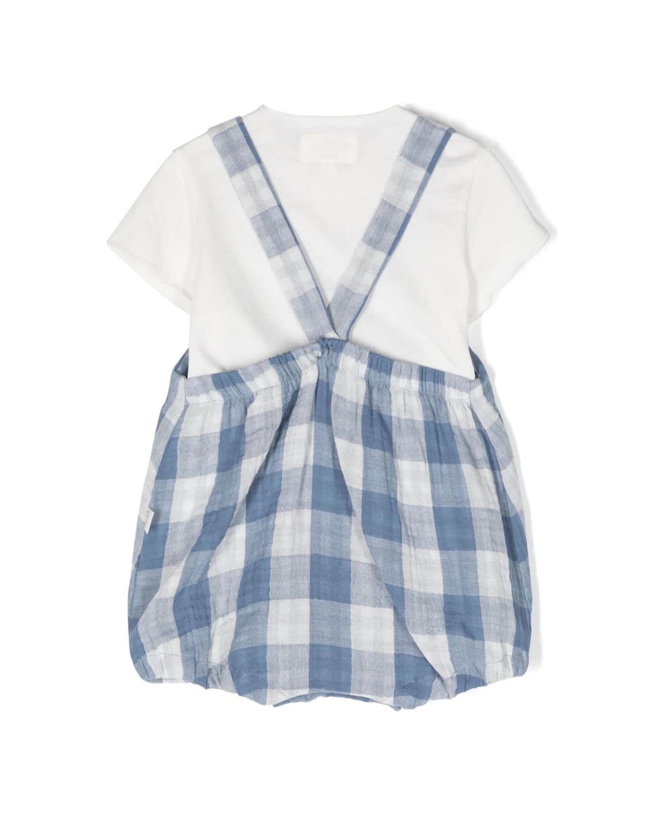 Teddy & Minou Two-piece Set With Dungarees In White And Blue - Blue ボディスーツ＆セットアップ