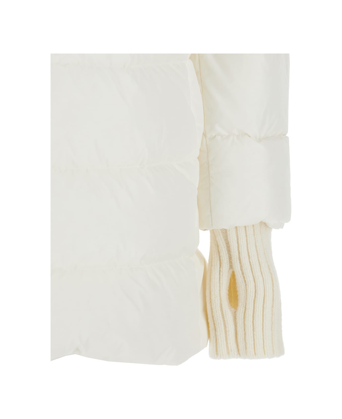 Herno White Down Jacket With Drawstring Hood In Tech Fabric Woman - bianco