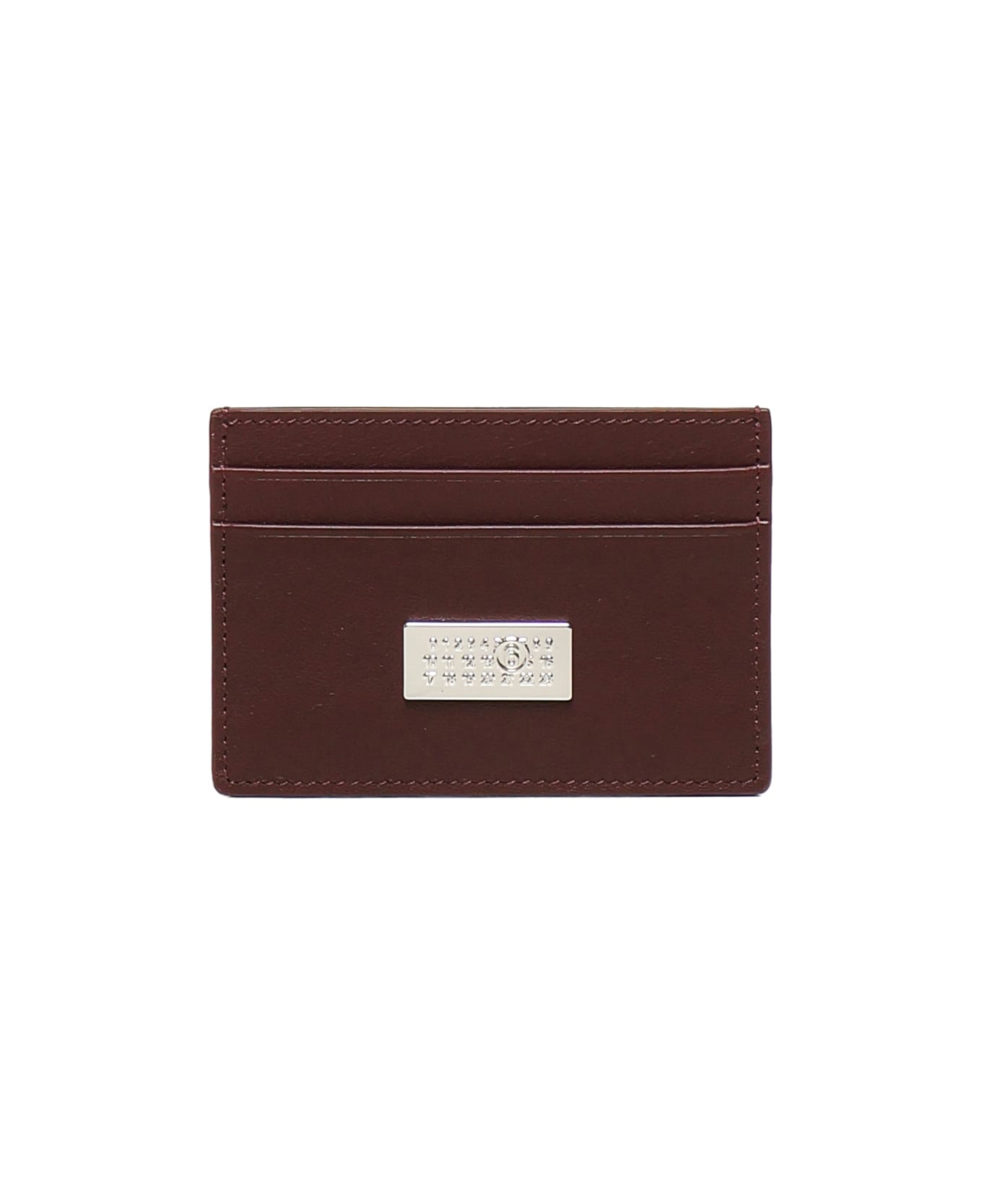 MM6 Maison Margiela Leather Card Holder - Tawny Red