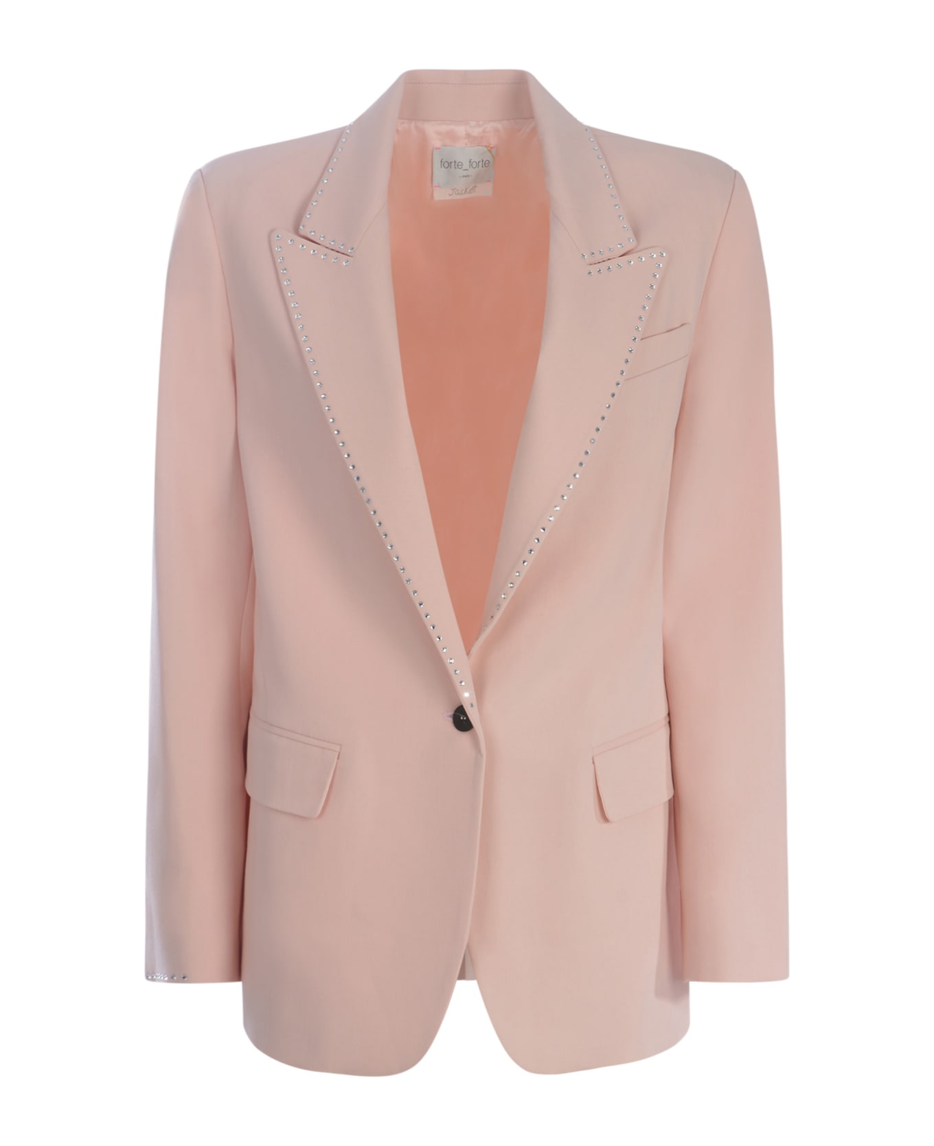 Forte_Forte Jacket Forte Forte "strass" In Wool And Viscose Twill - Rosa