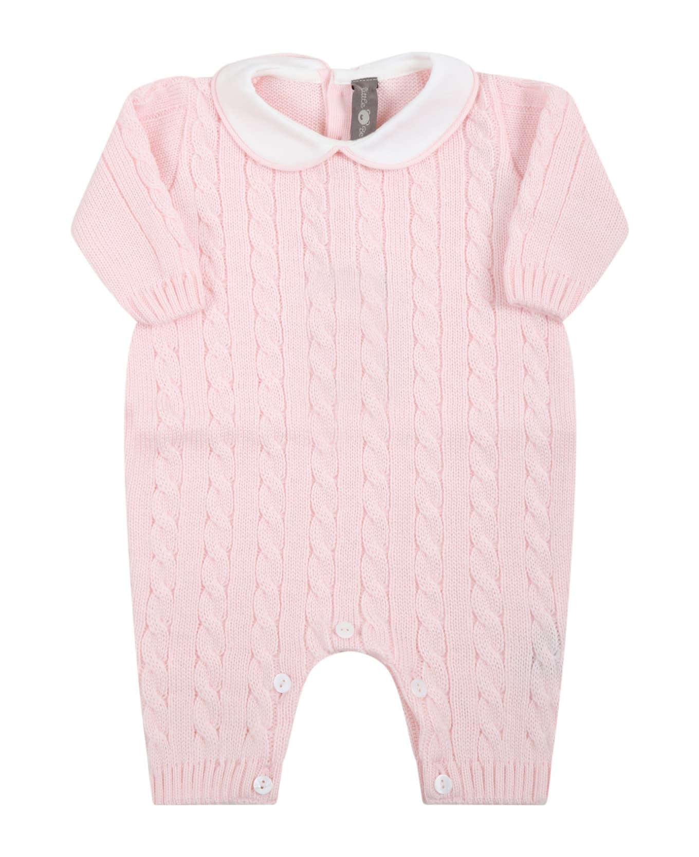 Little Bear Pink Babygrow For Baby Girl - Pink