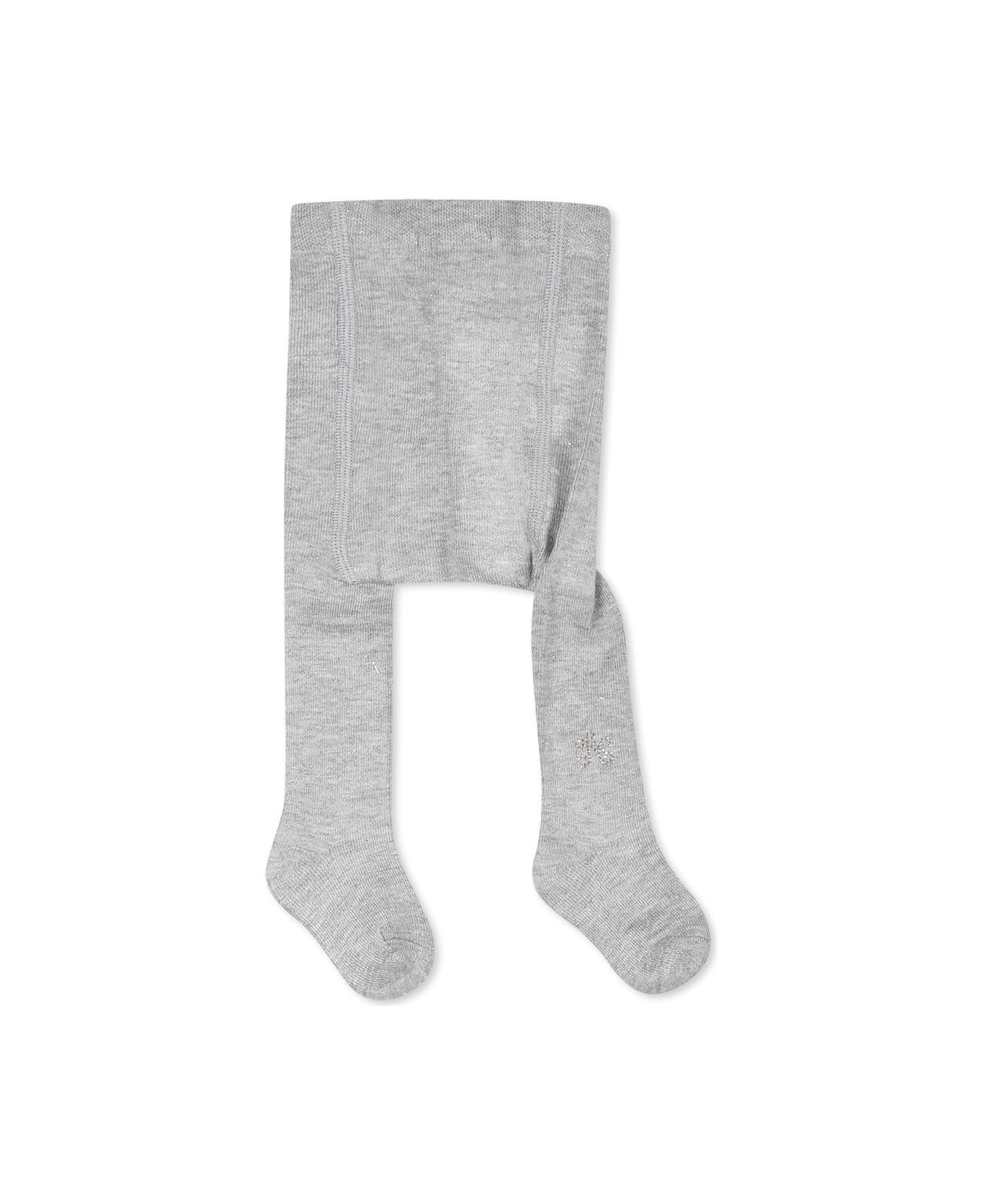 Tartine et Chocolat Grey Tights For Baby Girl With Logo - Grey