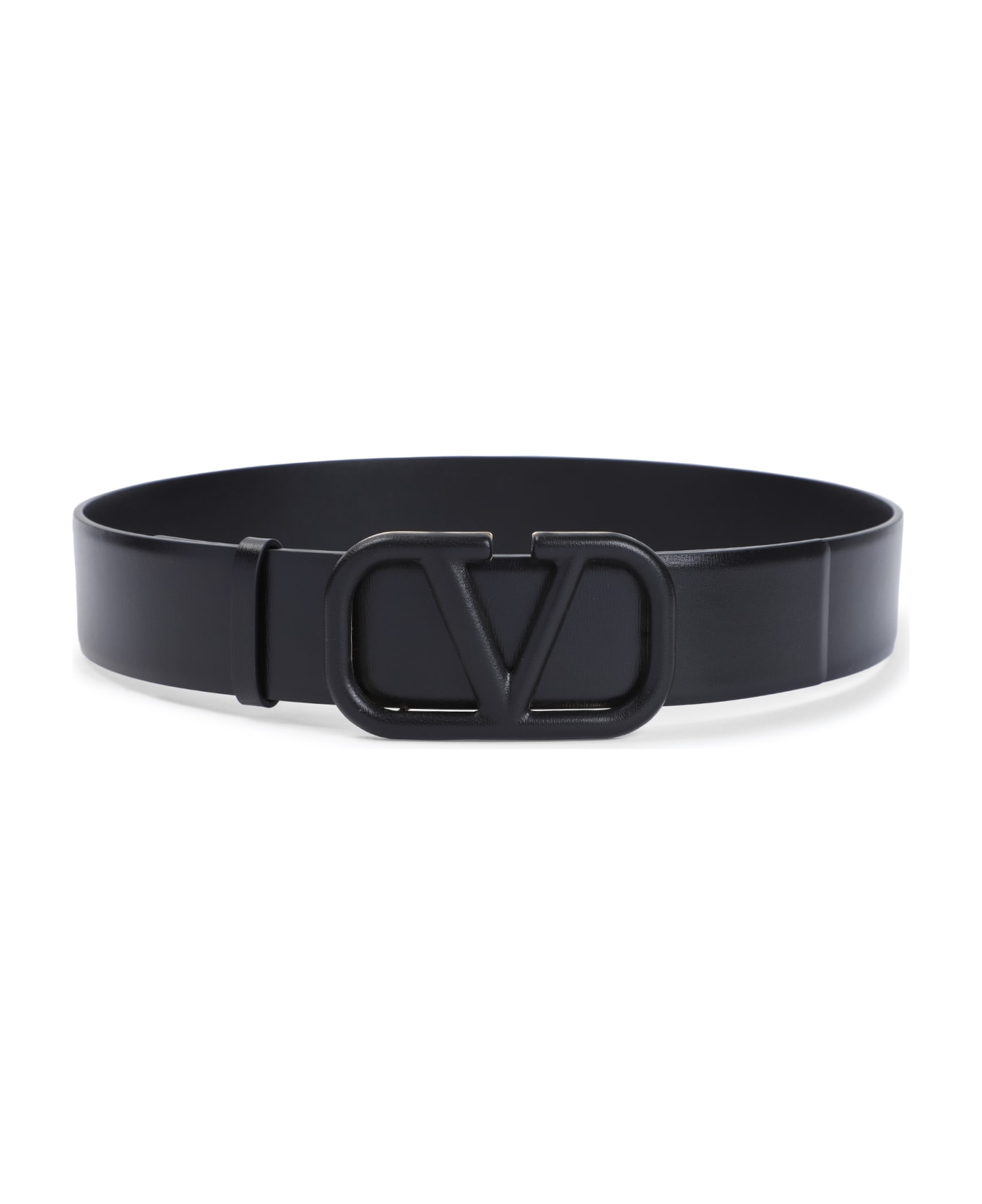 Valentino Garavani Vlogo Leather Belt - No Nero