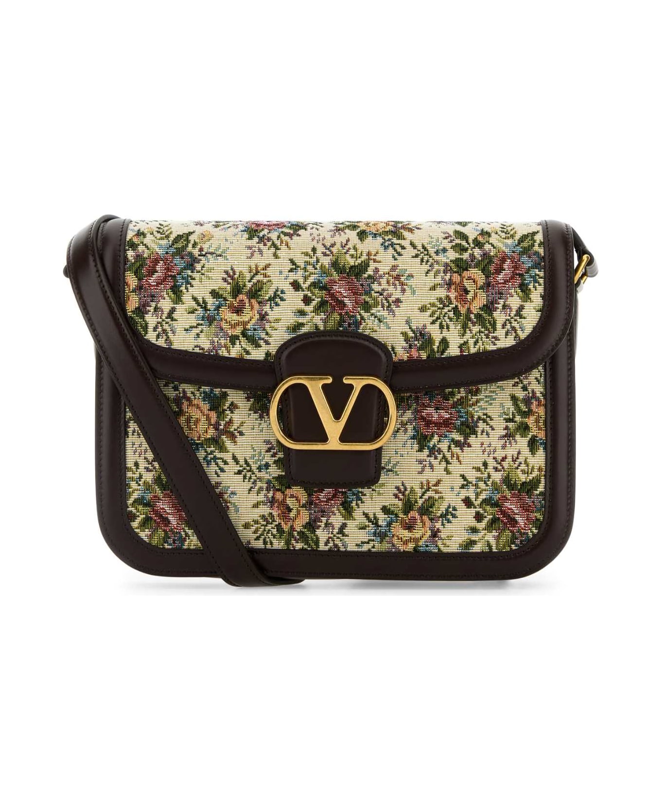 Valentino Garavani Embroidered Jacquard 9to5 Crossbody Bag - MULTICOLOROAKBROWN