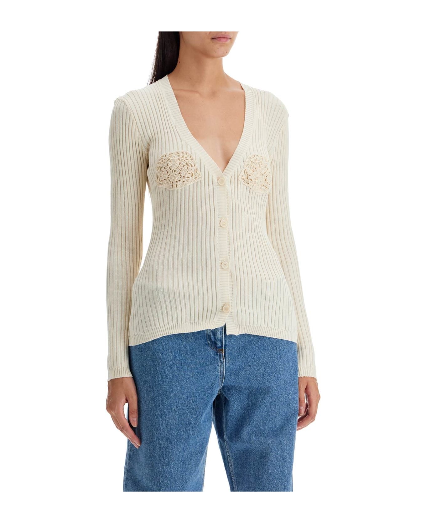 Magda Butrym Cream Cotton Cardigan - CREAM