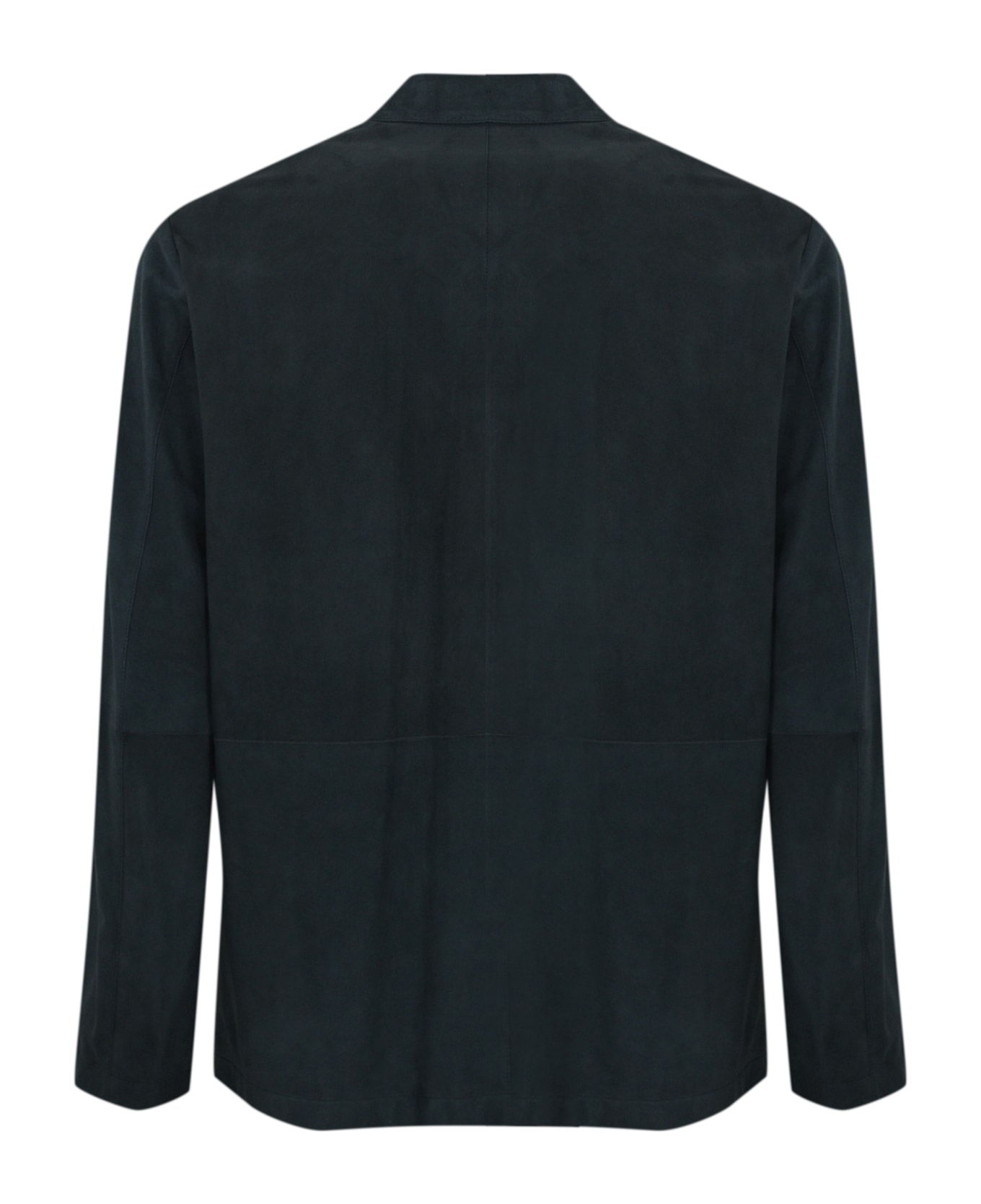 Corneliani Caban Jacket In Suede - Blu
