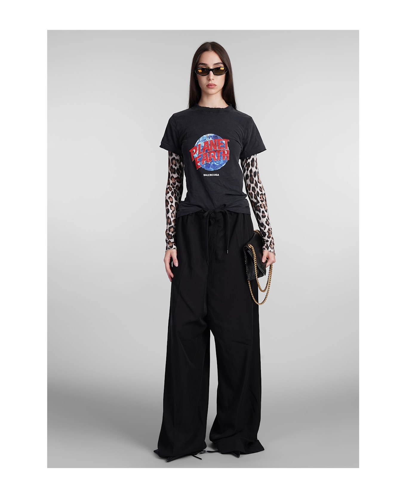 Balenciaga Pants In Black Wool And Polyester - black