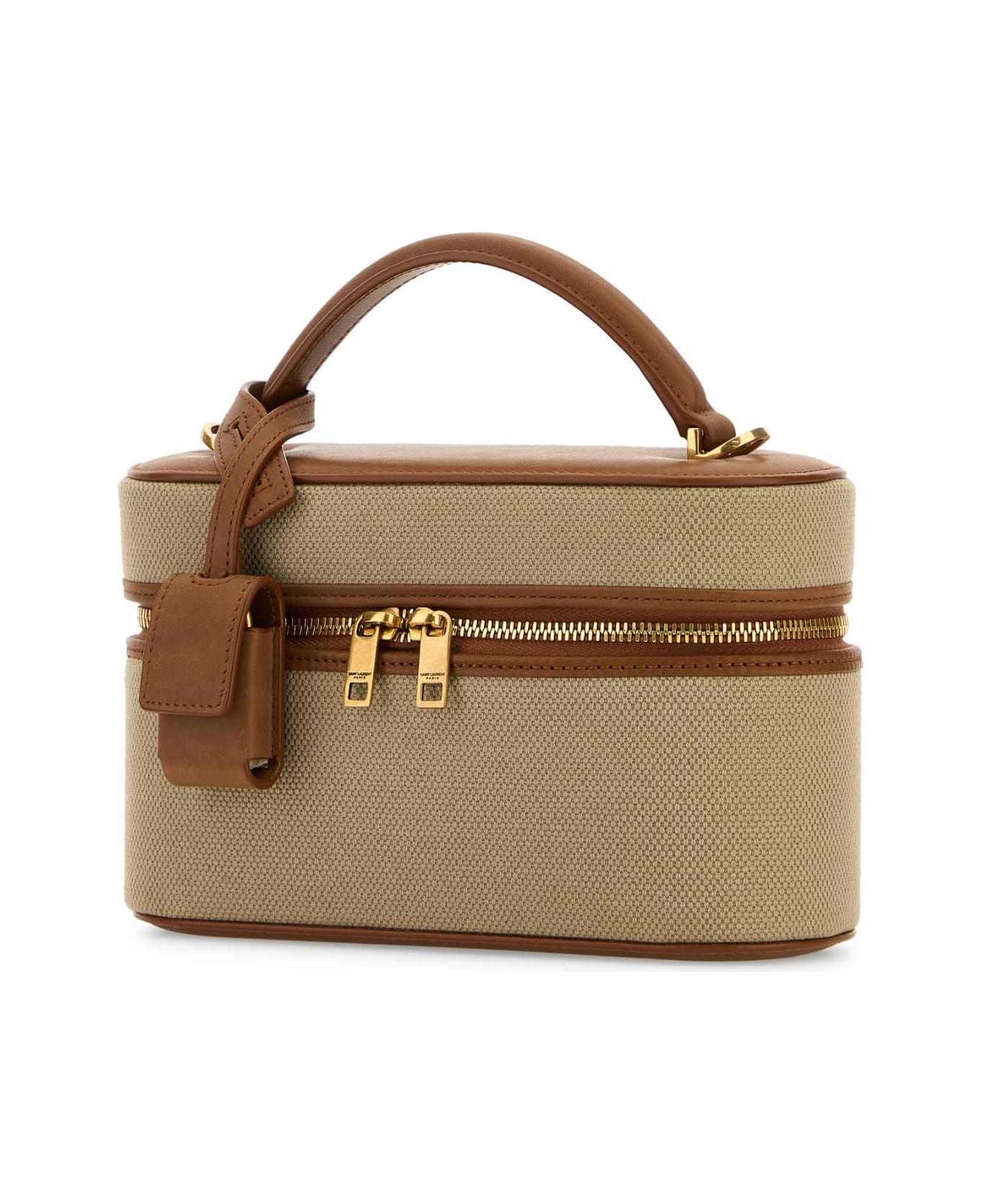 Cappuccino Canvas Vanity Handbag - Thumbnail 1