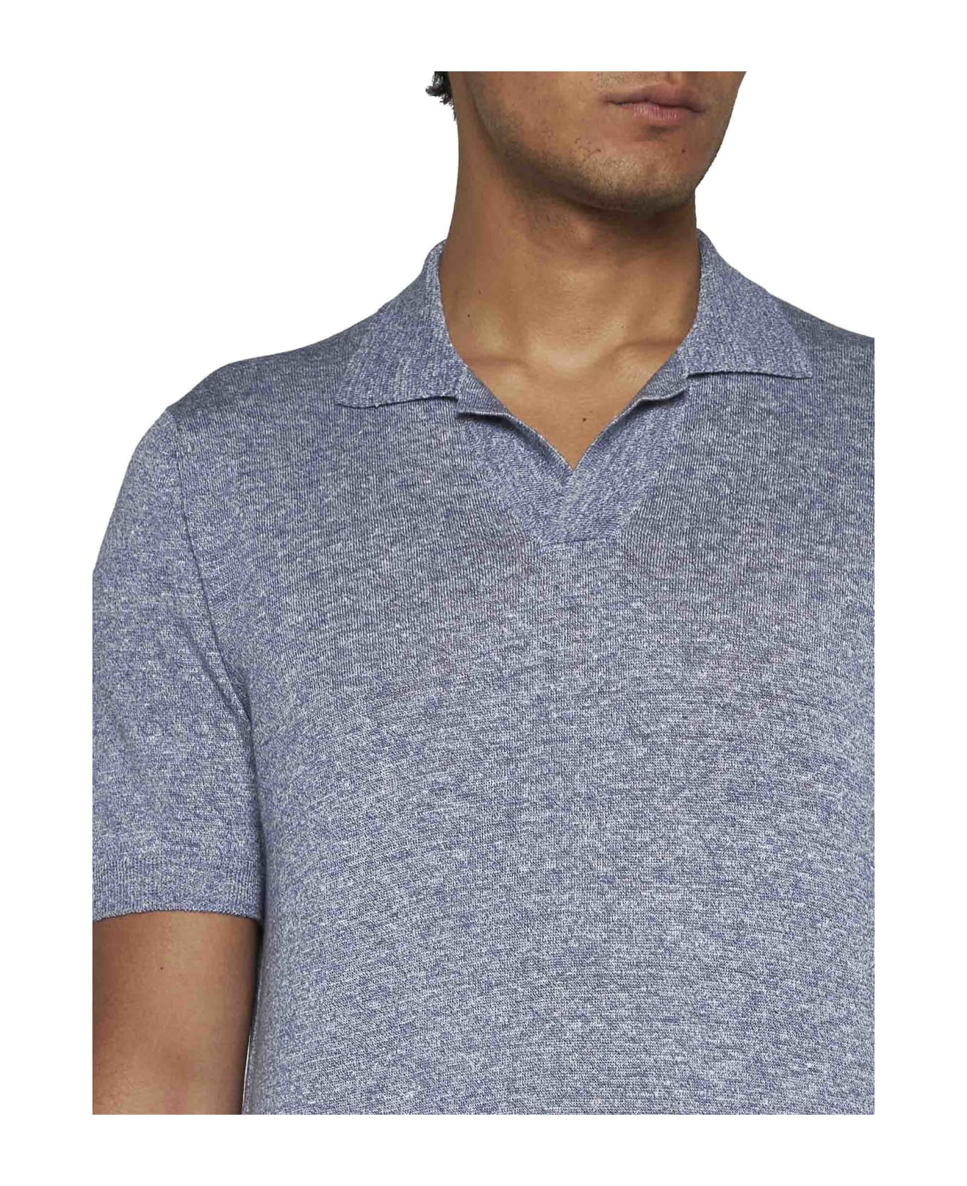 Tagliatore Polo Shirt - Indaco melange ポロシャツ
