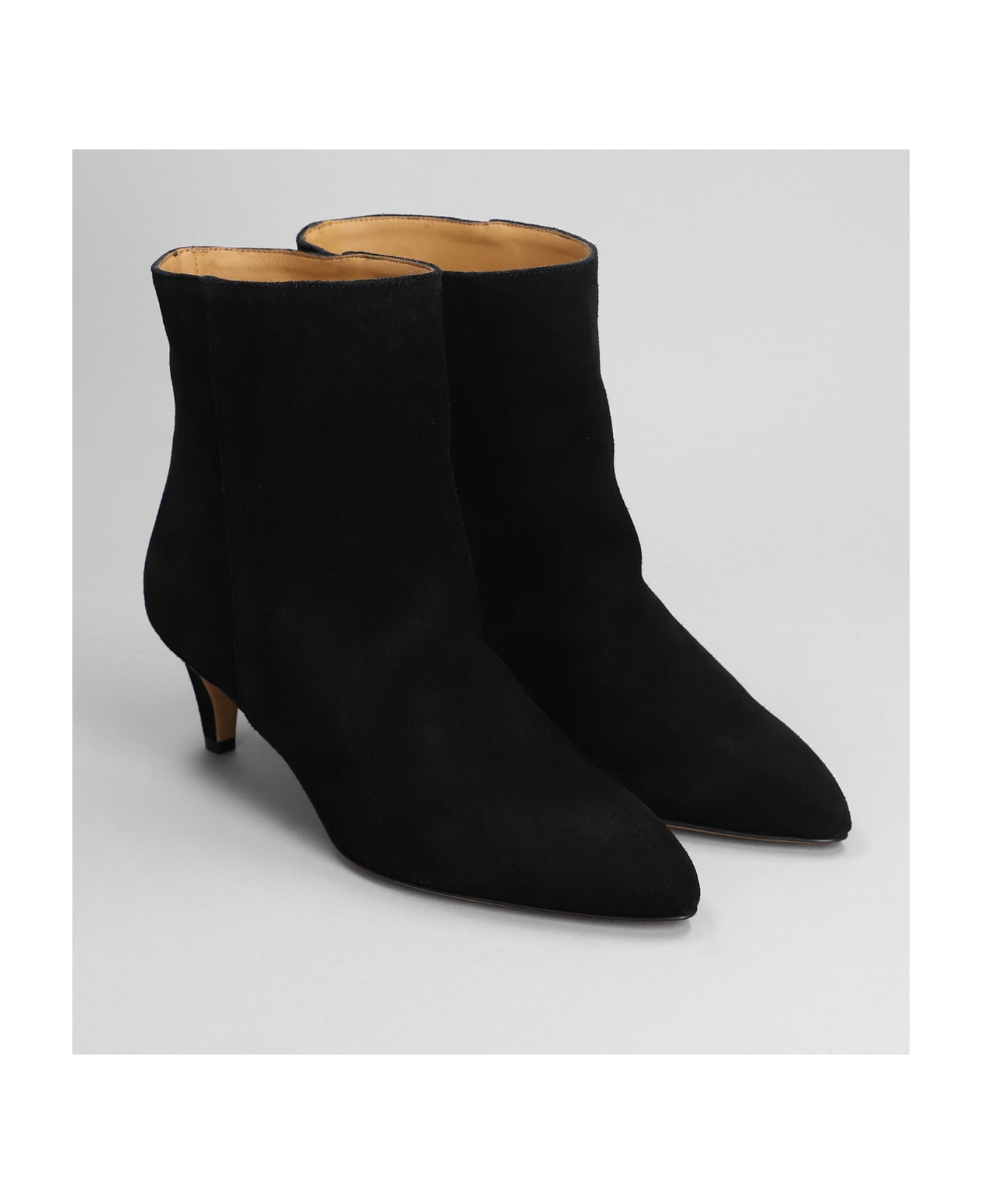 Isabel Marant Daxi Low Heels Ankle Boots In Black Suede - black