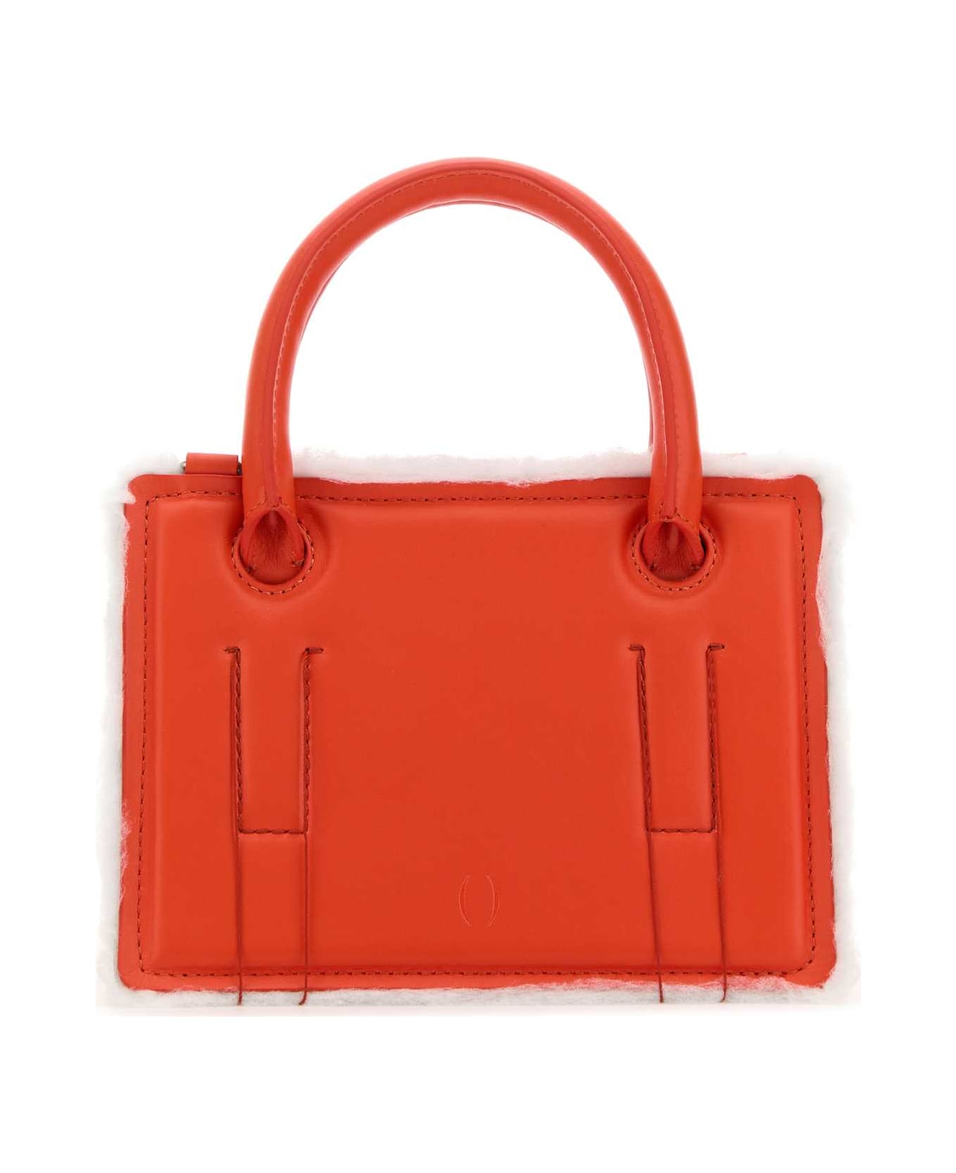 Dentro Coral Leather Mini Otto Handbag - RED
