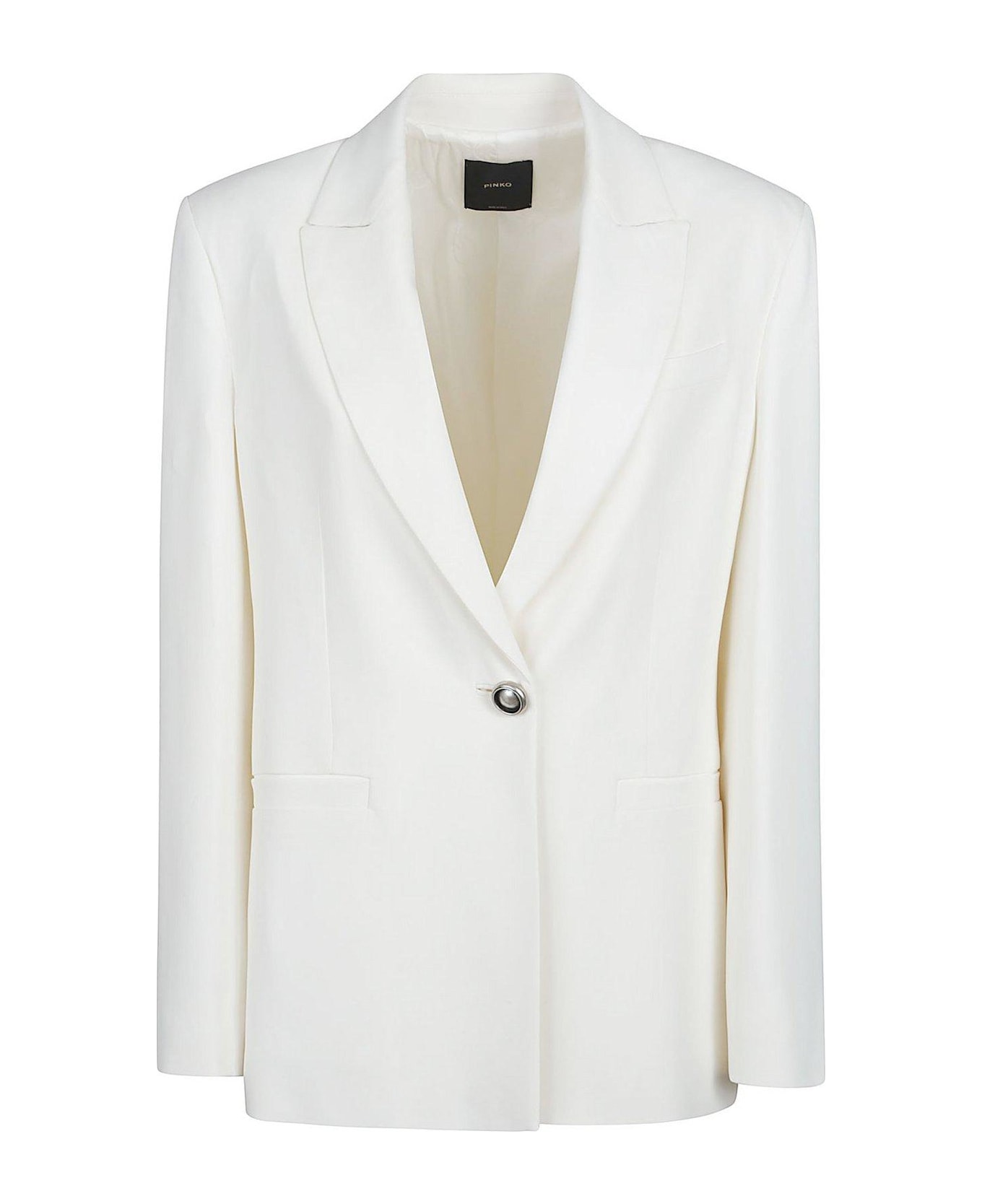Pinko Faraona Single-breasted Jacket - BIANCO SETA