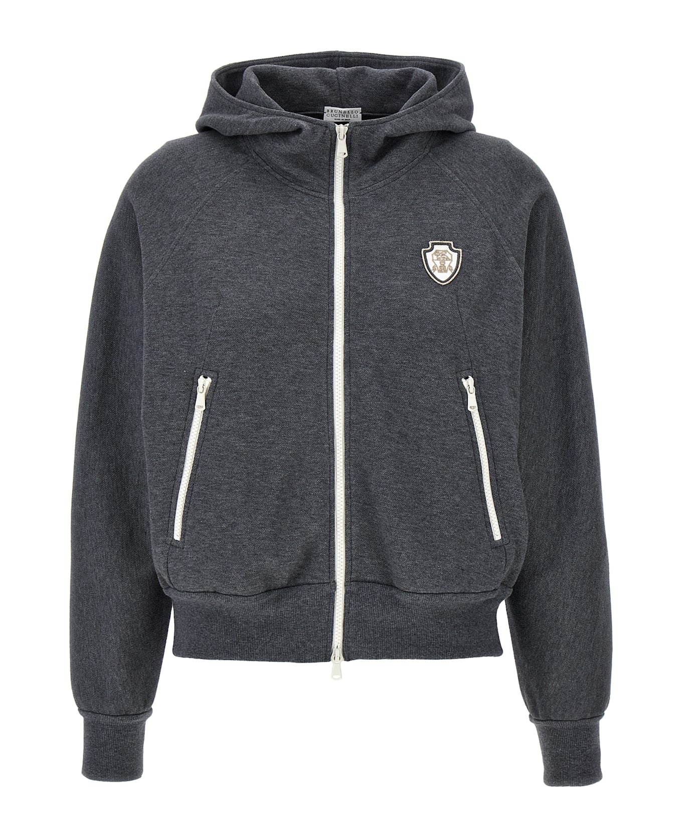 Brunello Cucinelli Logo Hoodie - Gray