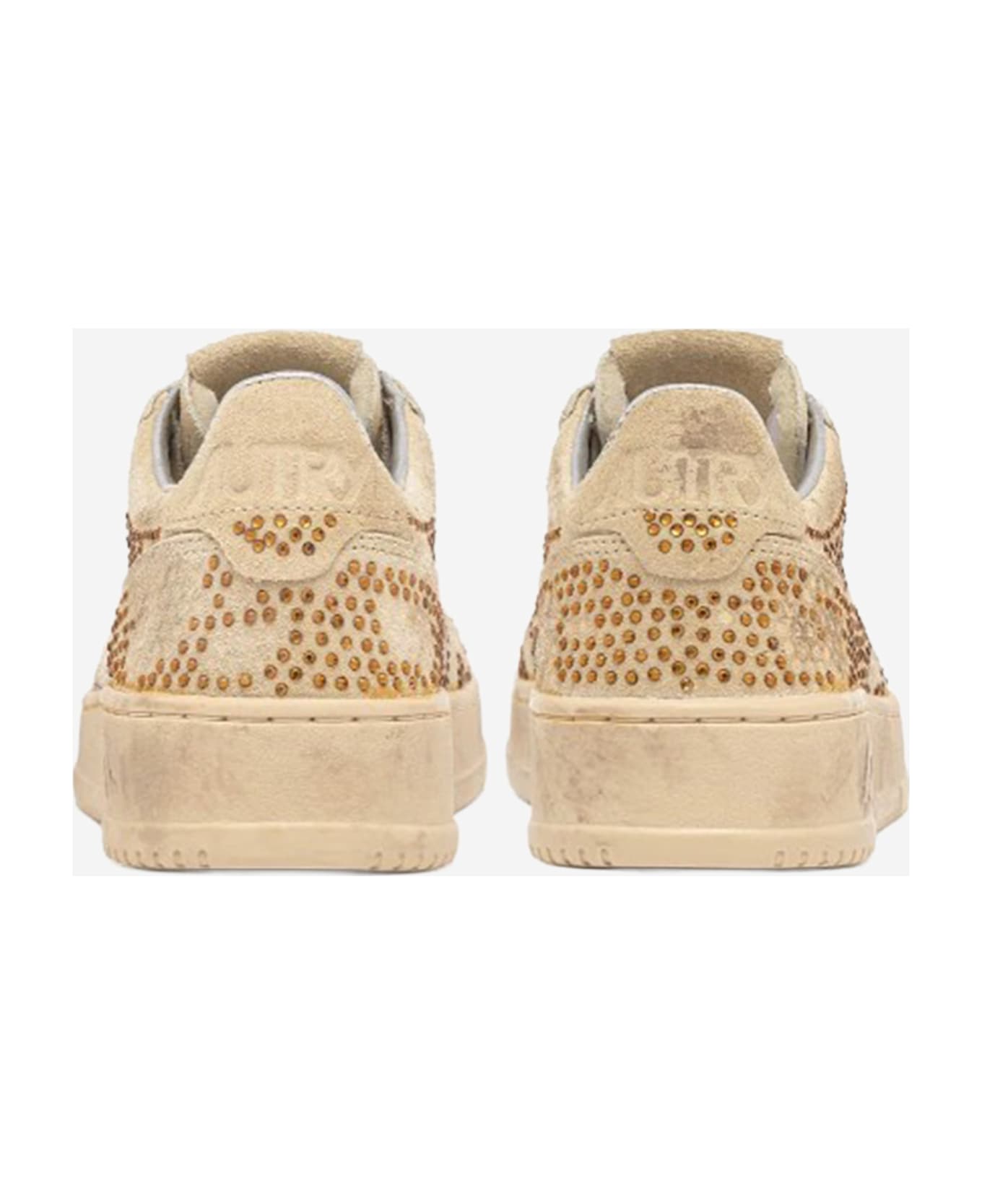 Autry Medalist Low Crystal Sneakers - Beige