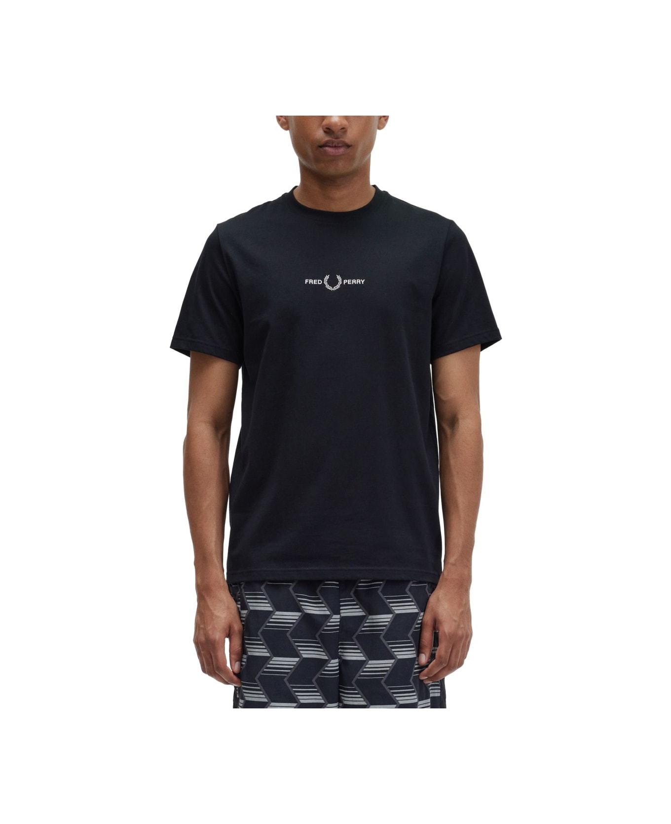 Fred Perry T-shirt With Logo Embroidery - BLACK