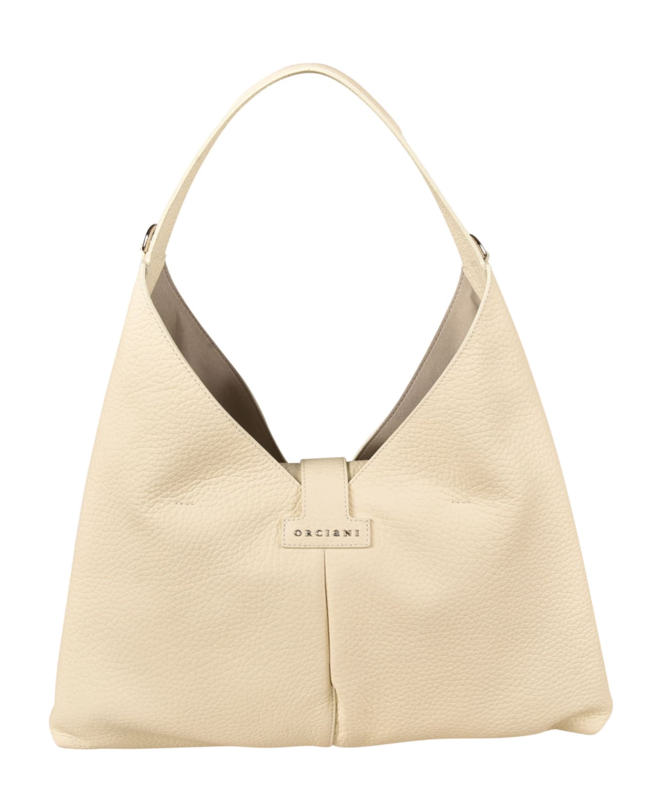 Orciani Logo Detail Button-lock Tote - Bianco