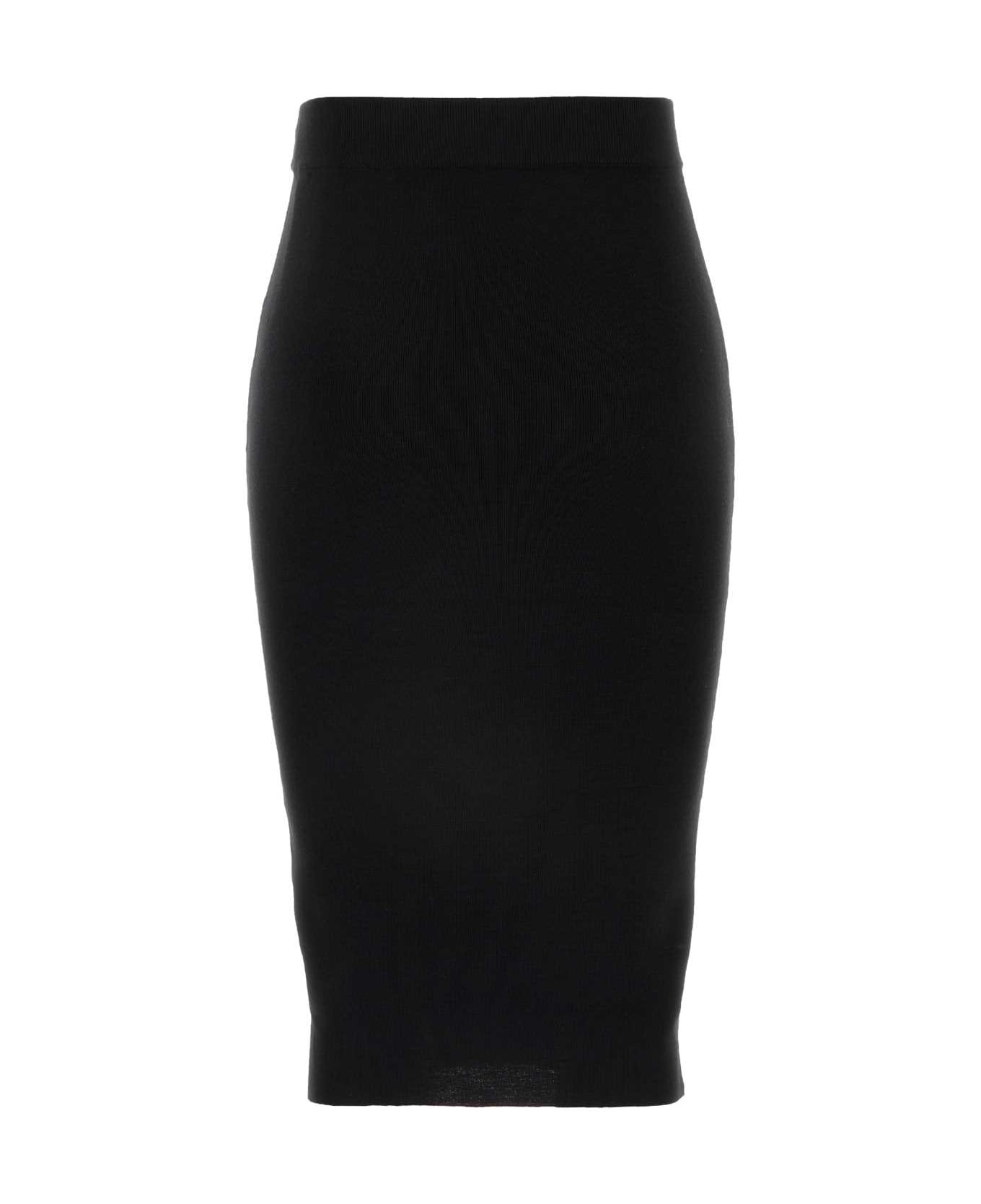 Saint Laurent Black Wool Skirt - NOIR