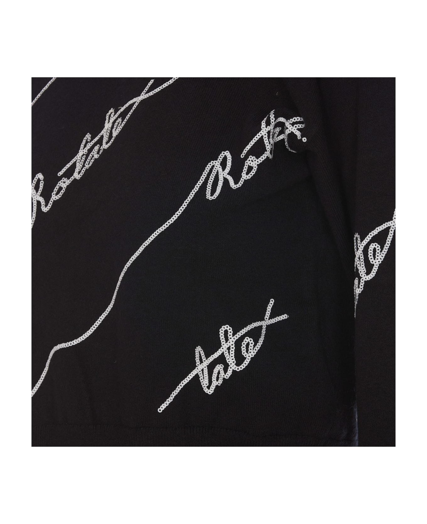 Rotate by Birger Christensen Sequin Logo Sweater - Black