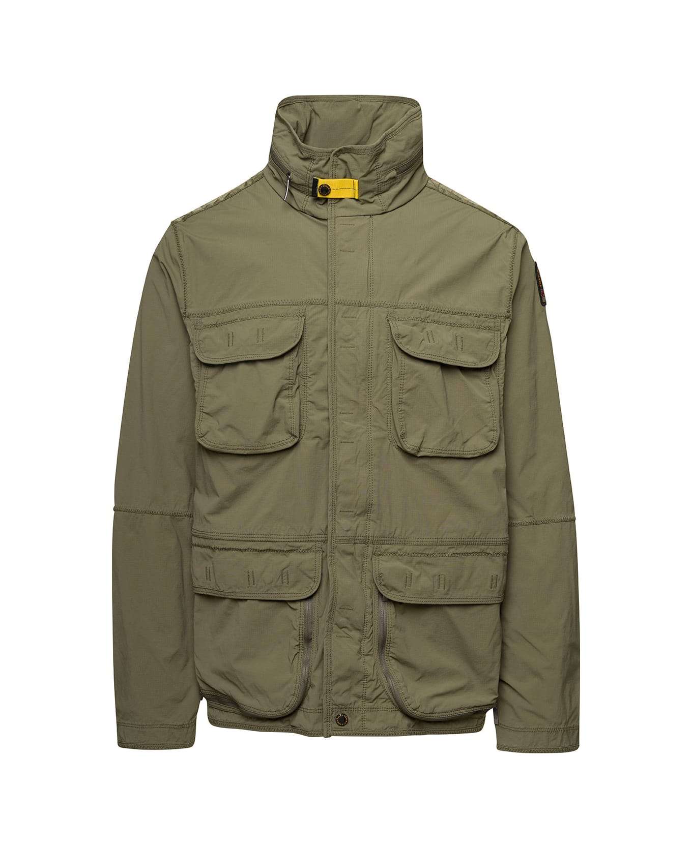Parajumpers 'celsius' Green Water Repellent Jacket With Logo Patch In Cotton Blend Man - Green ジャケット