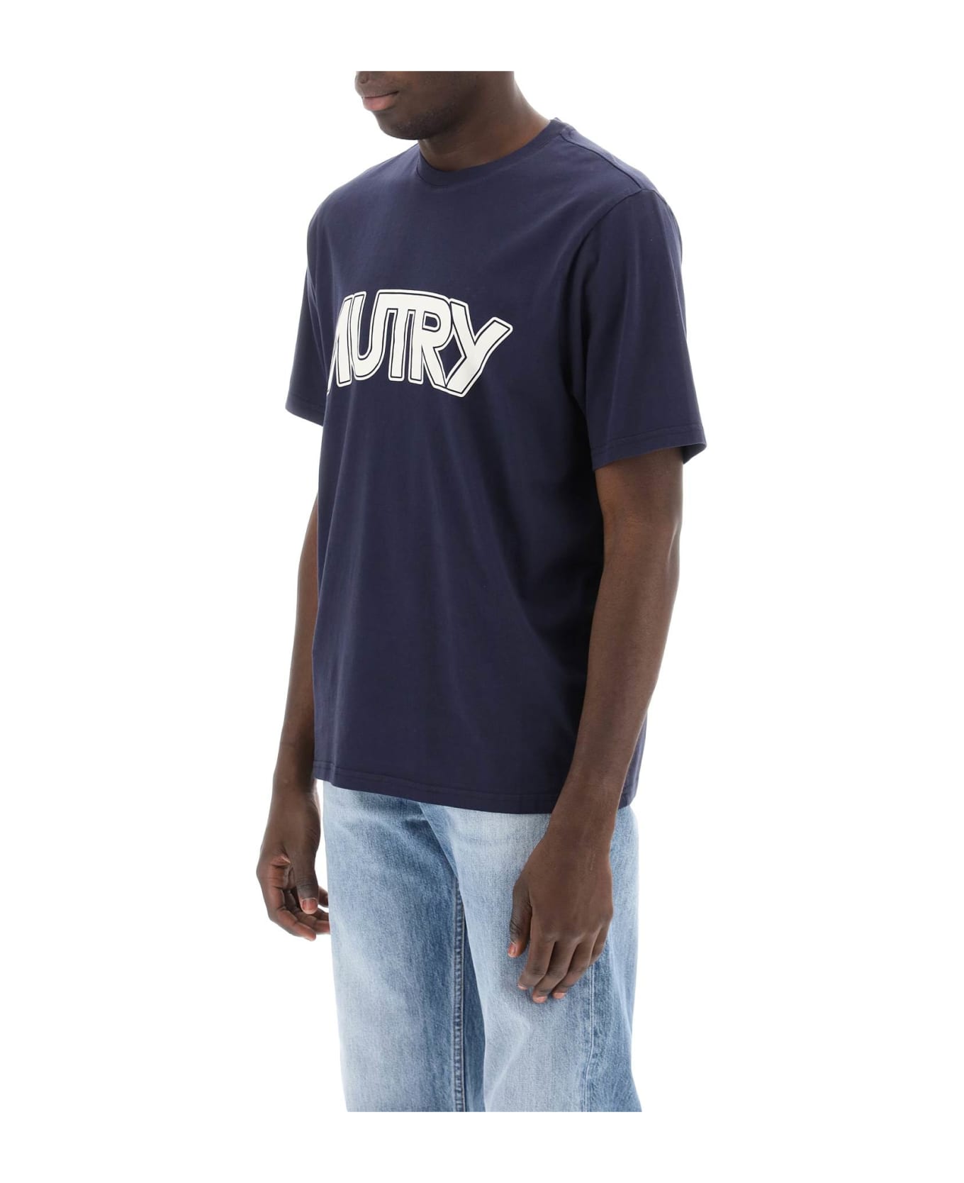 Autry T-shirt With Maxi Logo Print - Blue