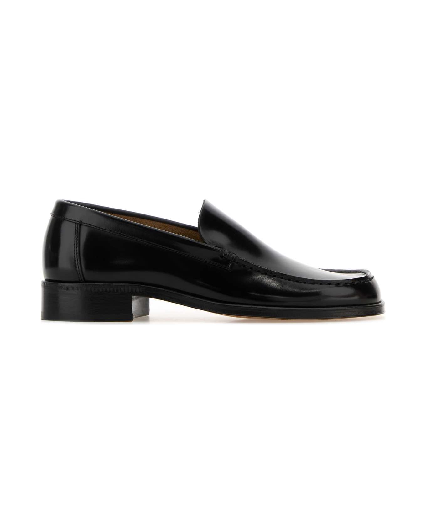 Lemaire Black Leather Loafers - BLACK