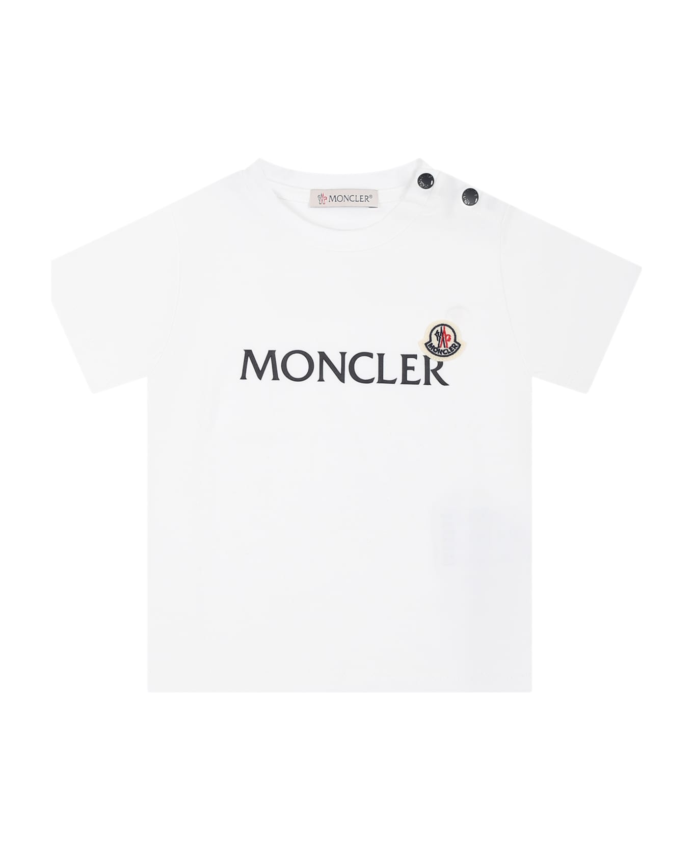 Moncler White T-shirt For Babies With Logo