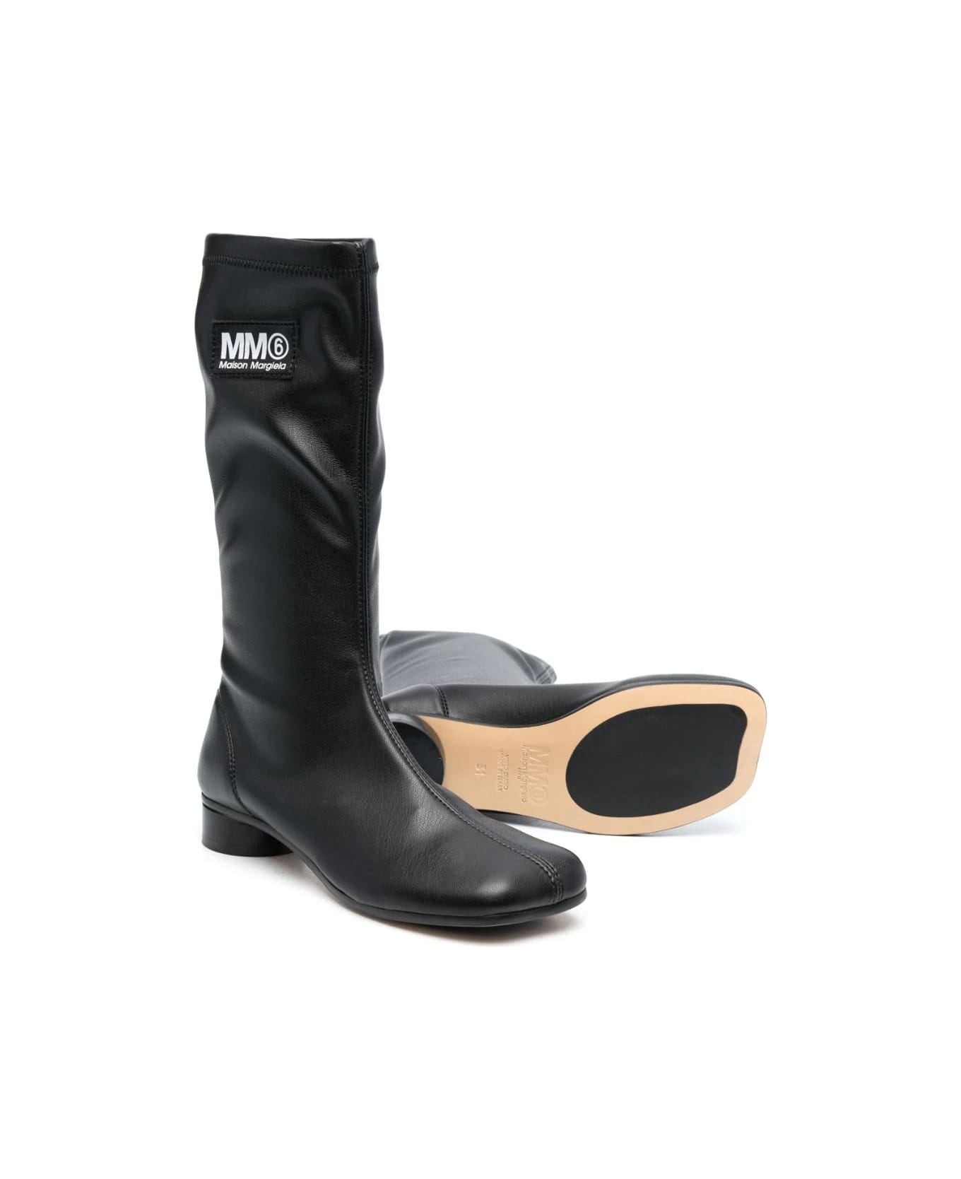 MM6 Maison Margiela Boots With Application - Black