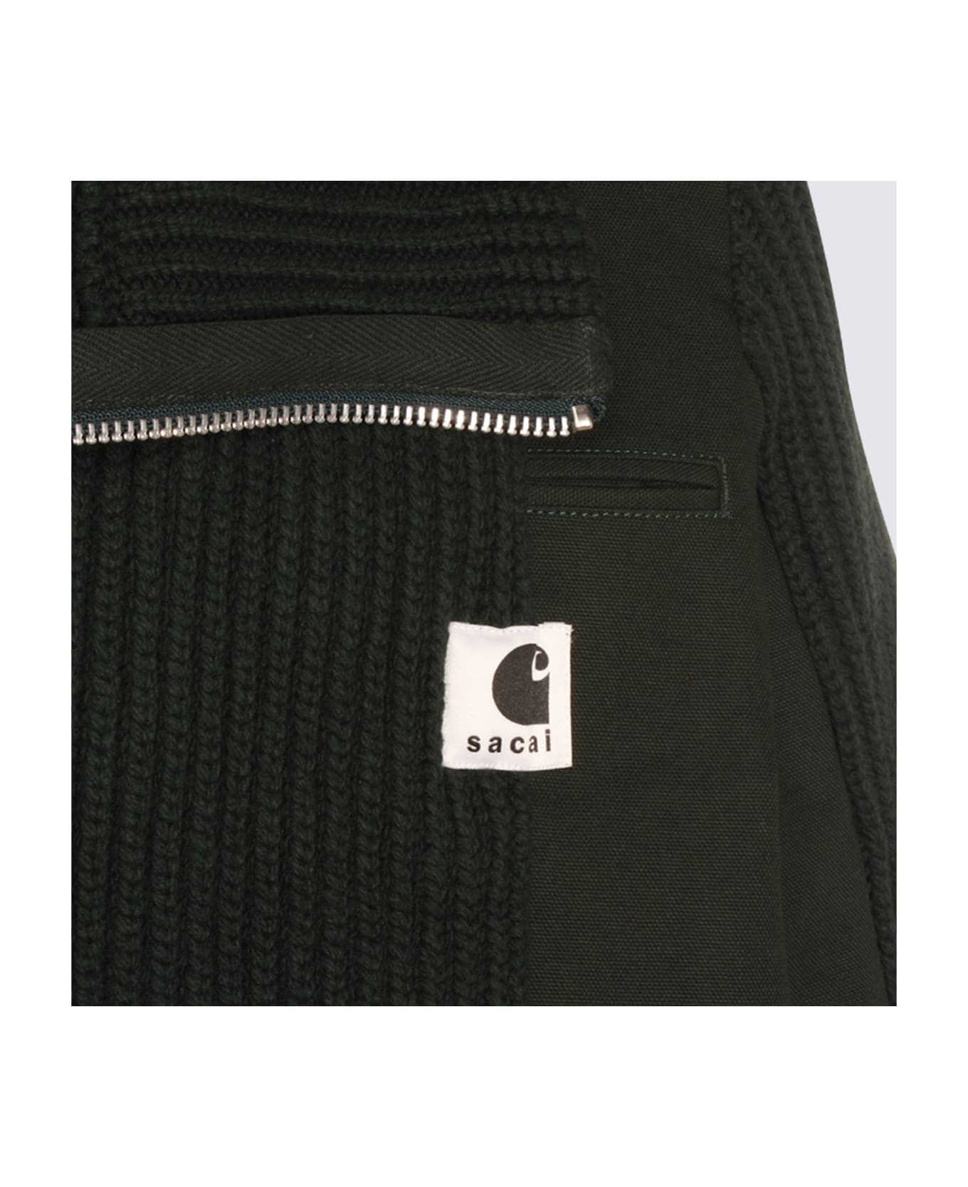 Sacai Dark Green Wool Casual Jacket - Green