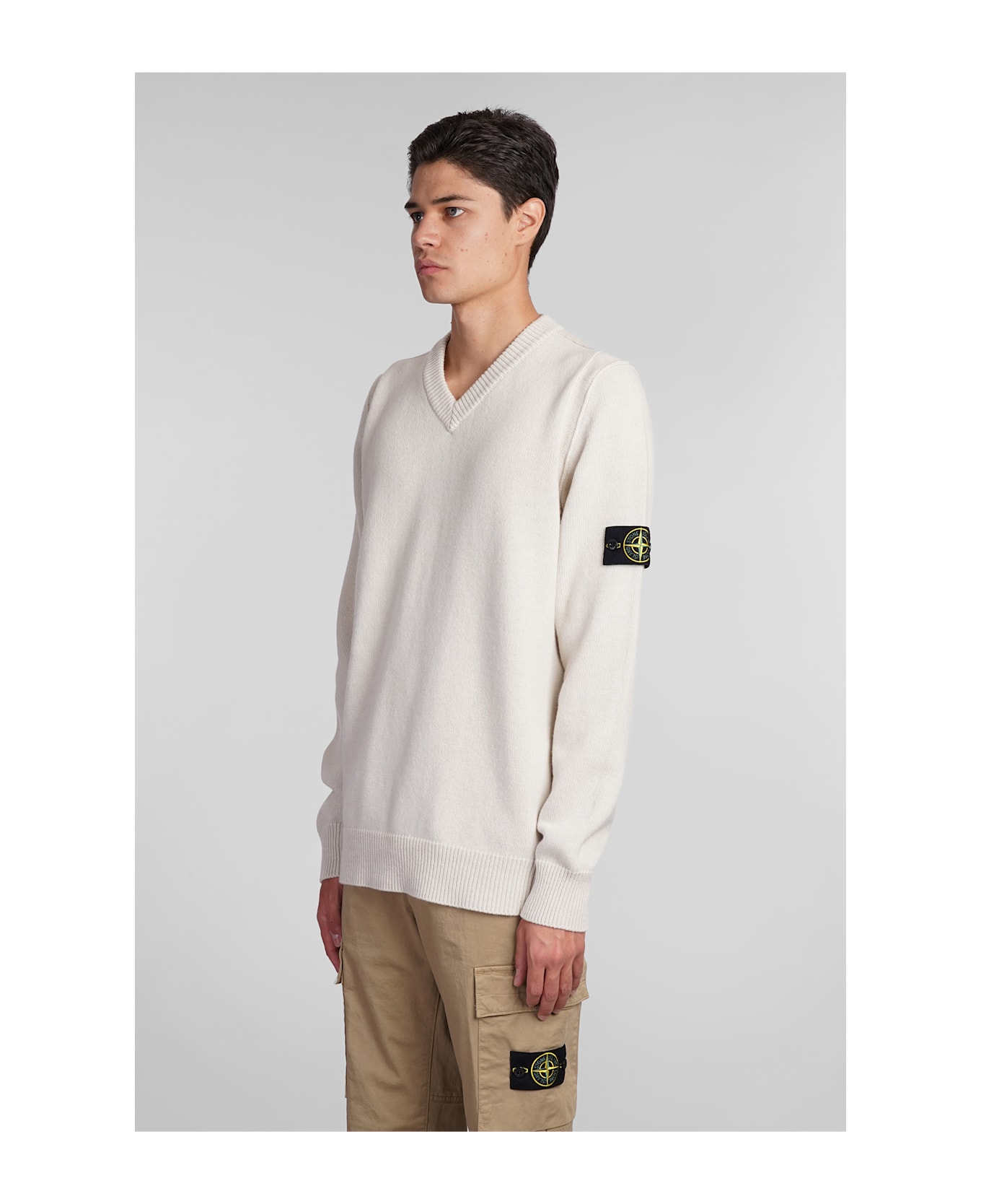 Stone Island Knitwear In Grey Wool - grey