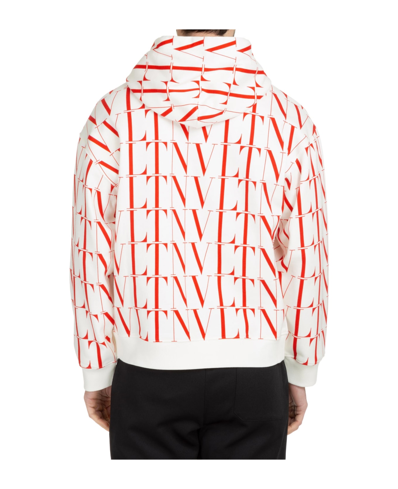 Valentino Logo Hooded Sweatshirt - White フリース