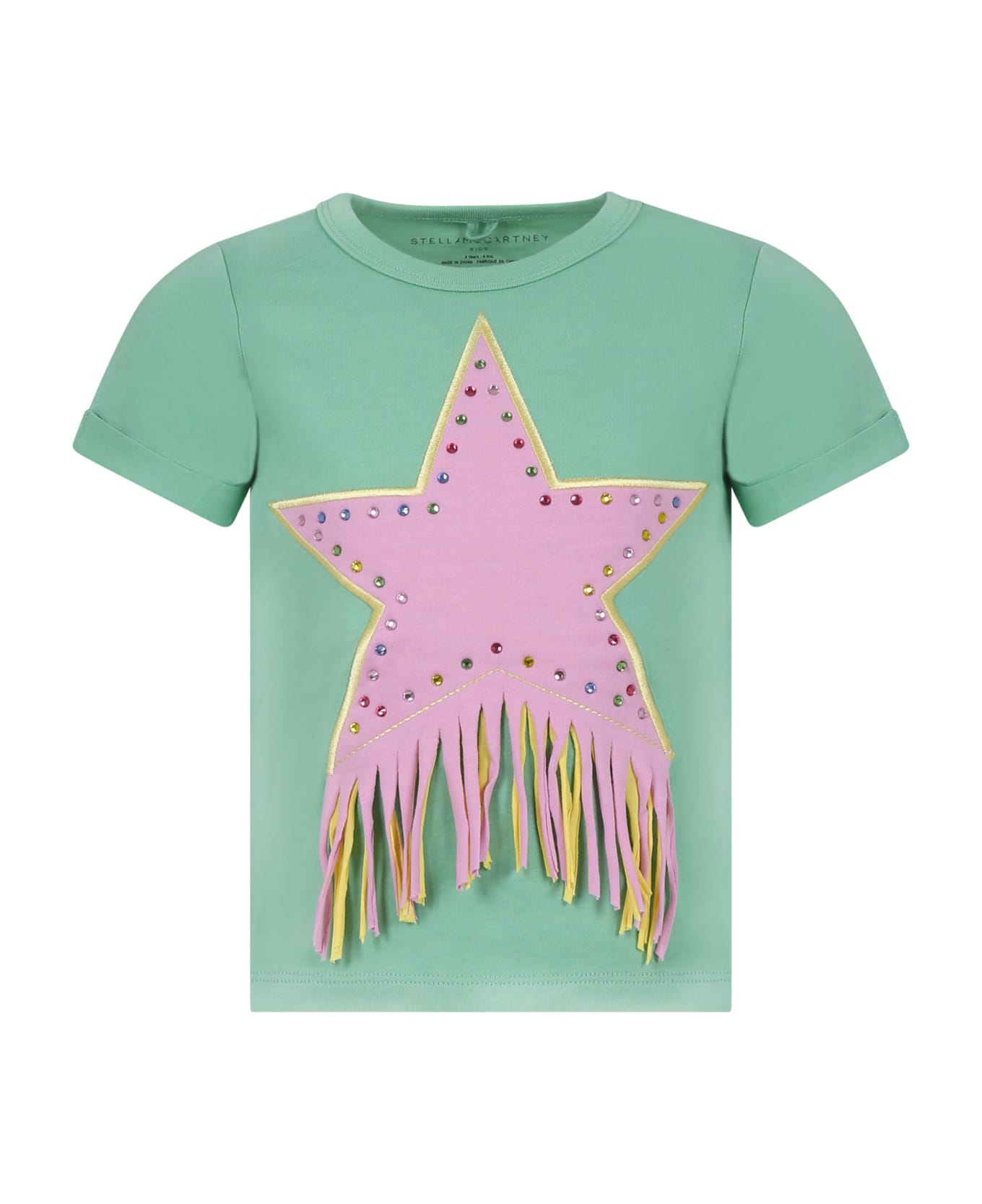 Stella McCartney Kids Green T-shirt For Girl With Star - Green