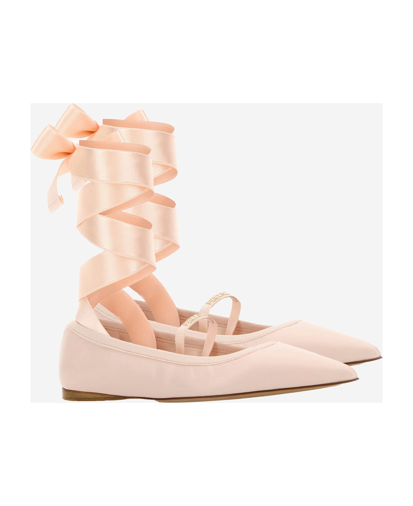 Ferragamo Carice Ballet Shoes In Pink Leather - Pink