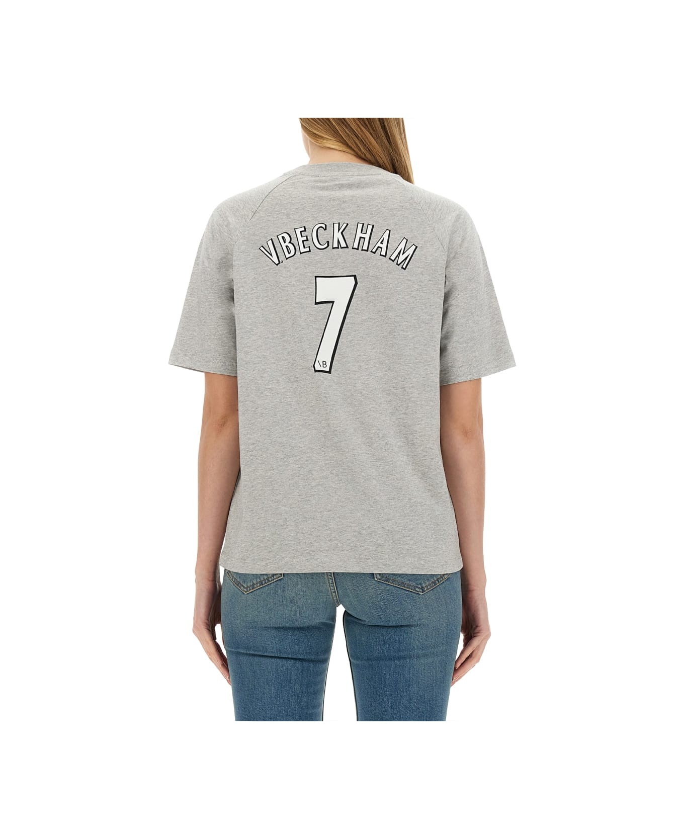 Victoria Beckham T-shirt With Logo - Grigio
