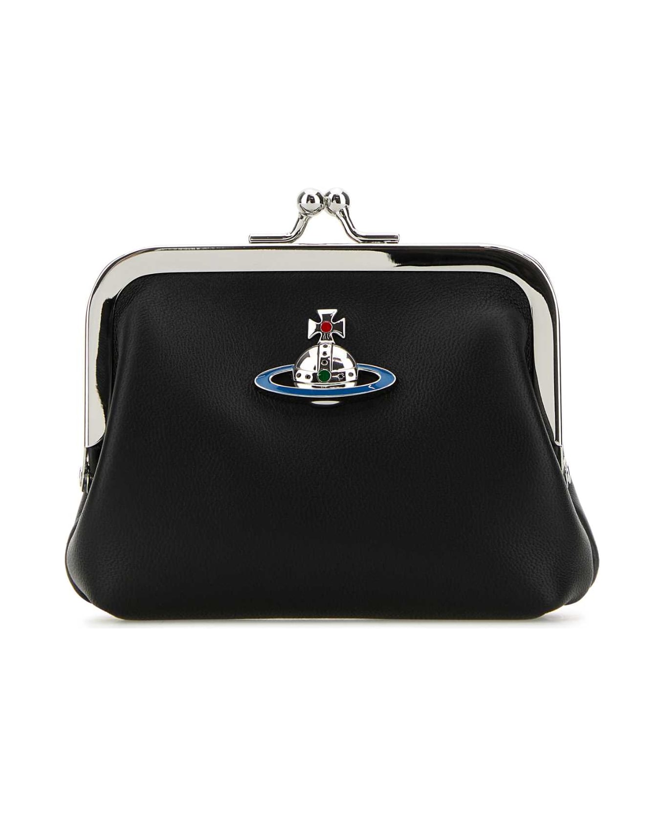 Vivienne Westwood Black Leather Coin Purse - Black