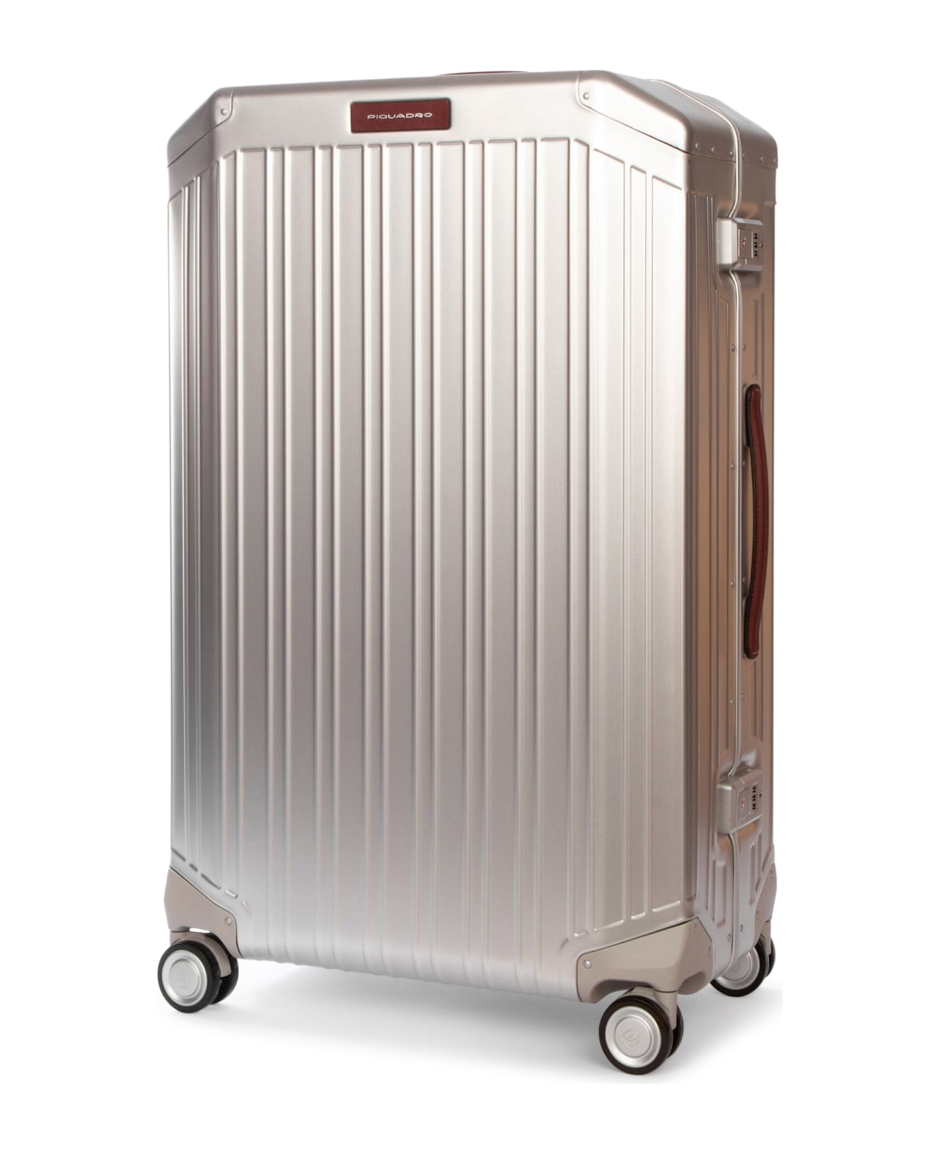 Piquadro Trolley Grande 4 Ruote In Alluminio E Pelle - GRCU