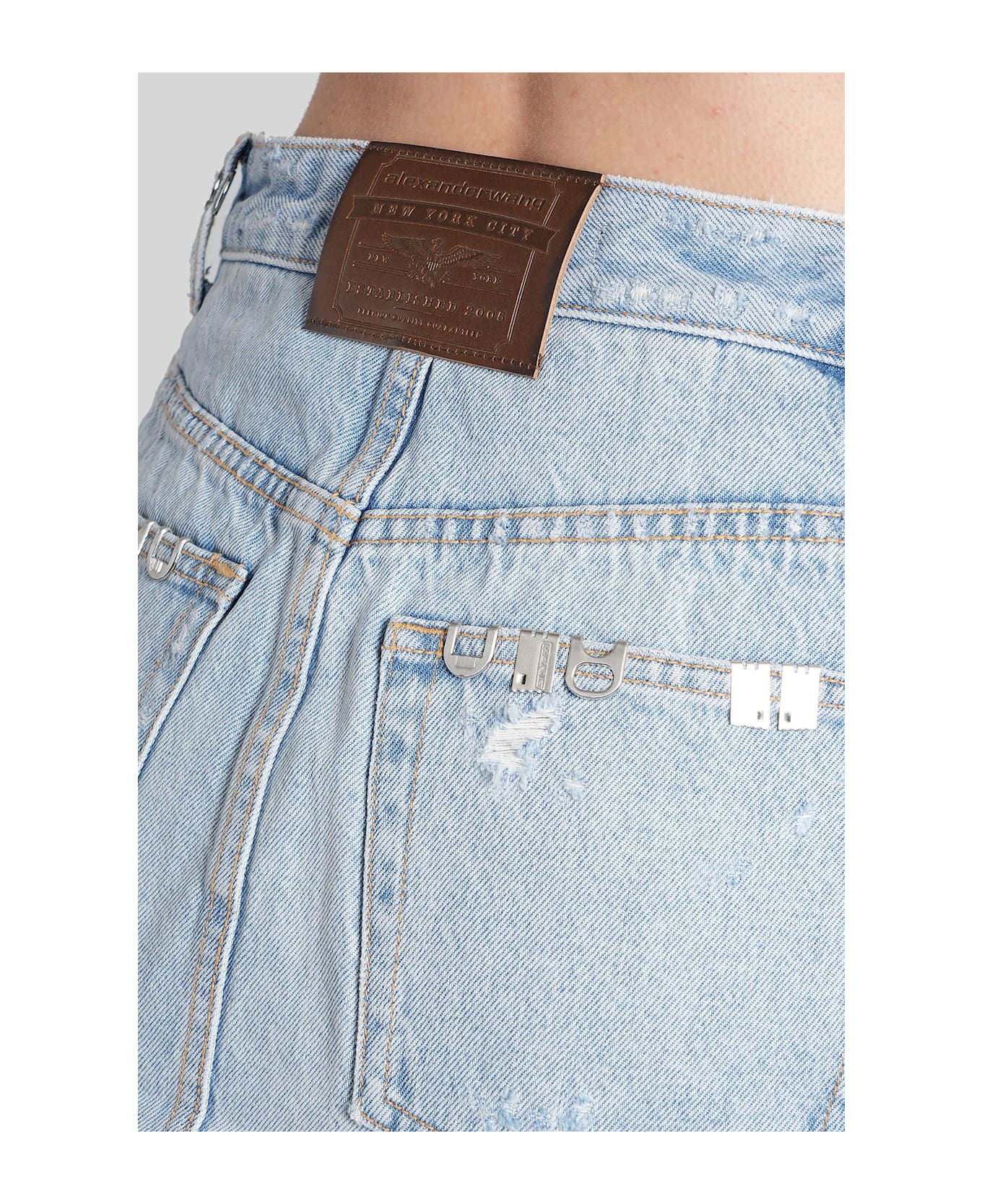 Alexander Wang Shorts In Blue Cotton - blue