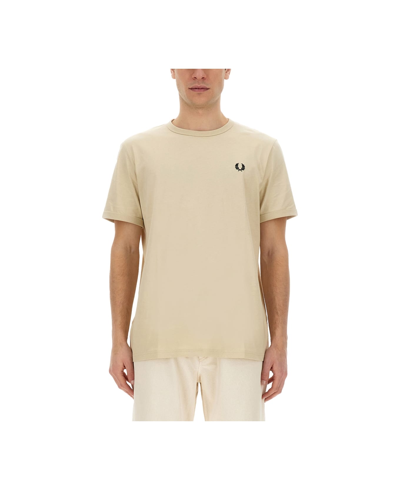 Fred Perry T-shirt With Logo - POWDER