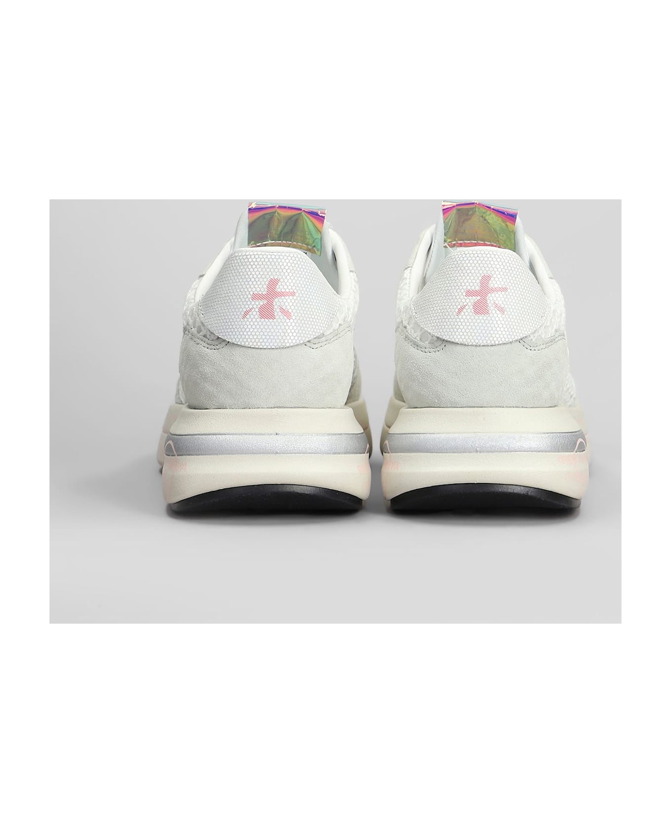 Premiata Cassie Sneakers In White Suede And Fabric - white