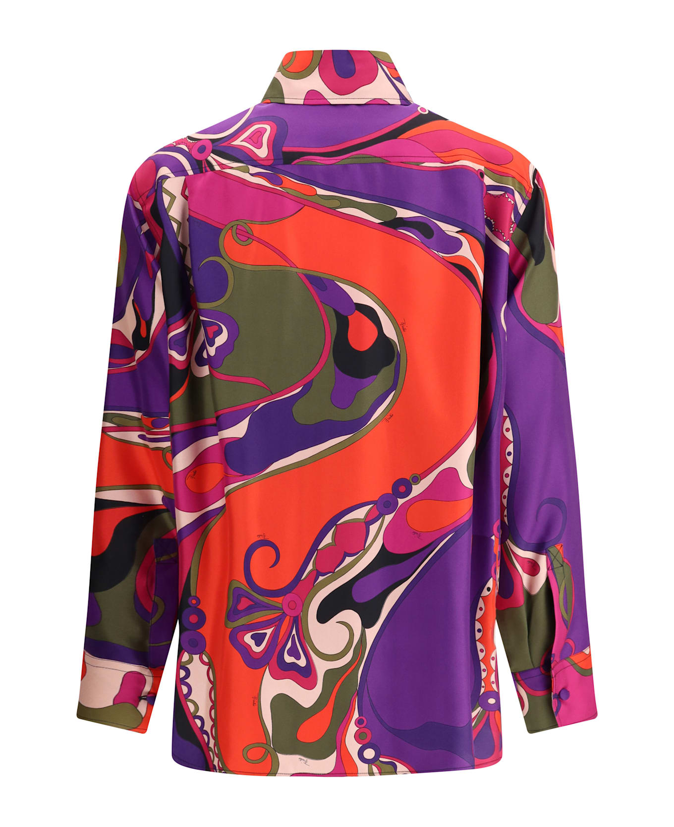 Pucci Silk Shirt With Abstract Print - PURPLE/PINK