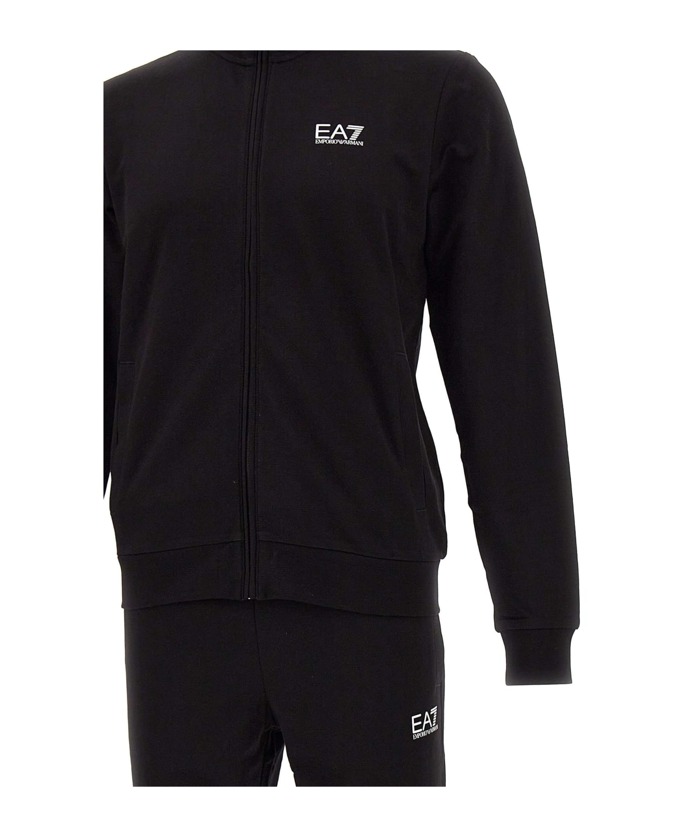 EA7 Cotton Two-piece Suit - BLACK