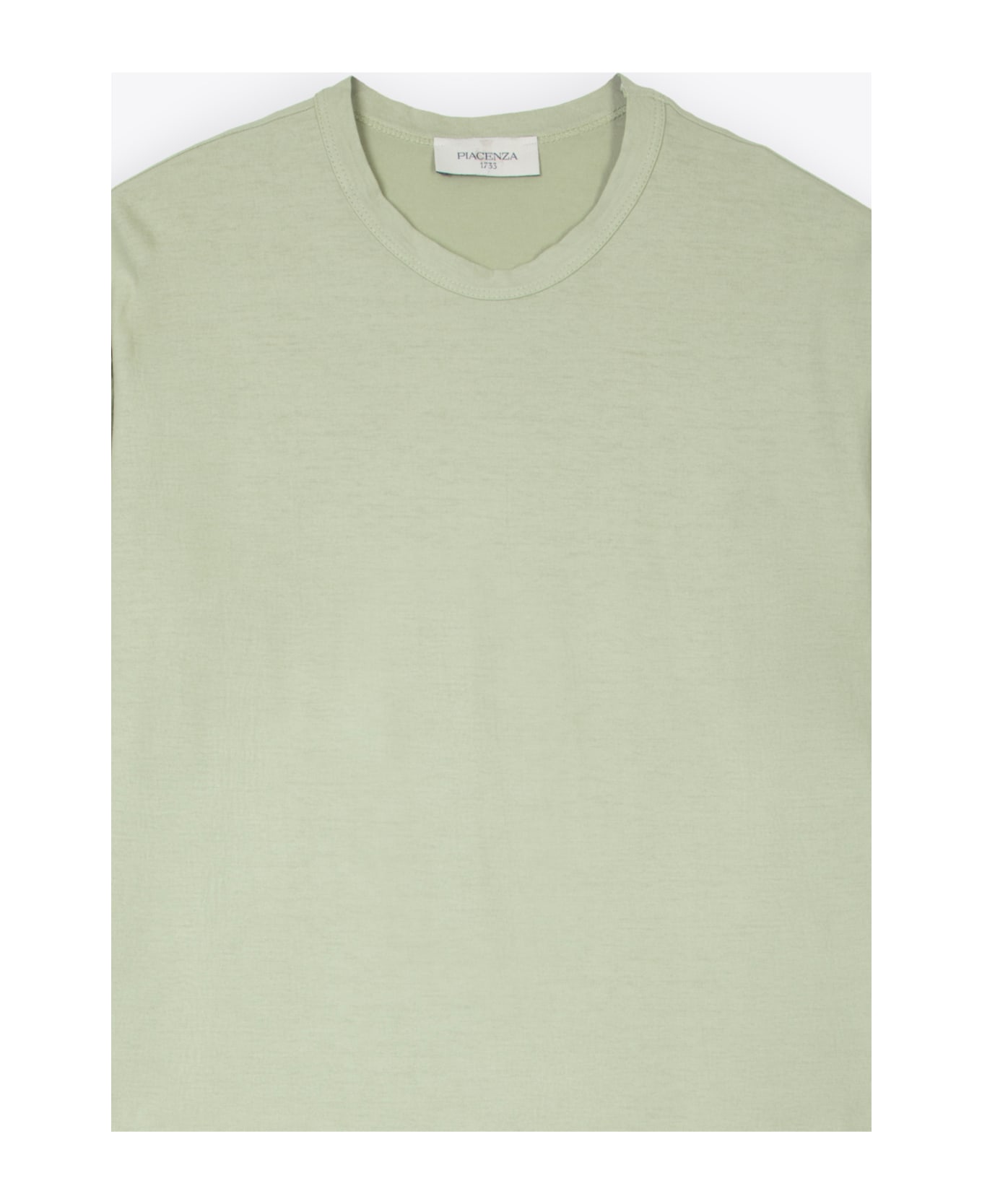 Piacenza Cashmere T-shirt Sage green lightweight cotton t-shirt - Salvia