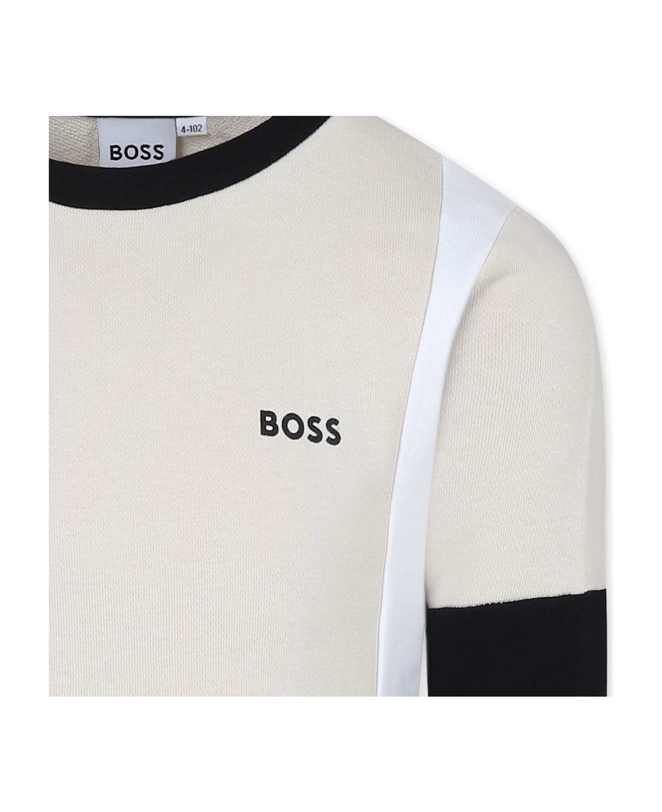 Hugo Boss Beige Sweatshirt For Boy With Logo - Beige