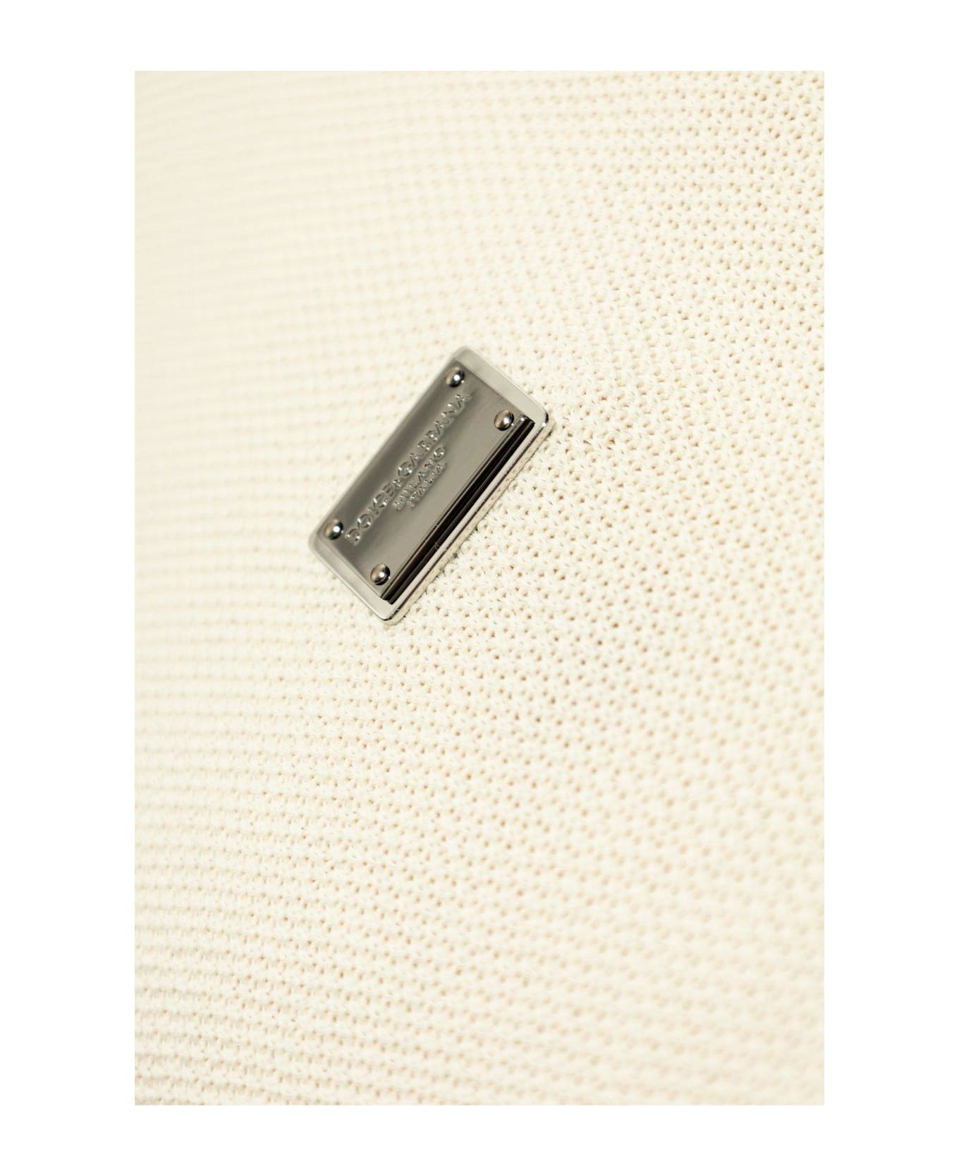 Dolce & Gabbana Logo Tag Polo Shirt - White
