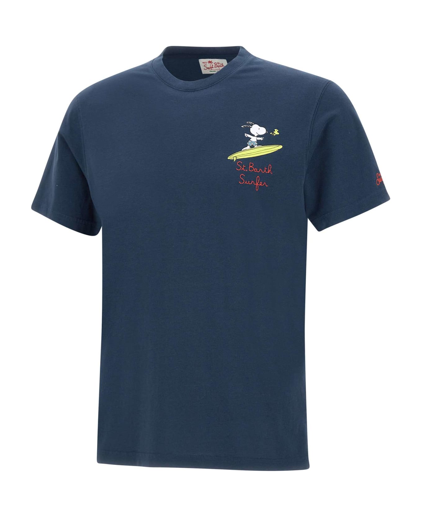 MC2 Saint Barth "snoopy Surfer" Cotton T-shirt - BLUE