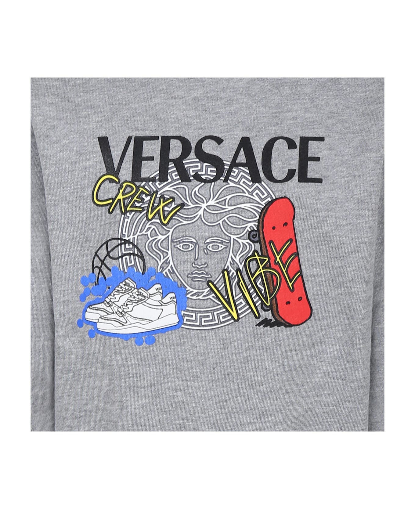 Versace Grey Sweatshirt For Boy With Logo - Grey