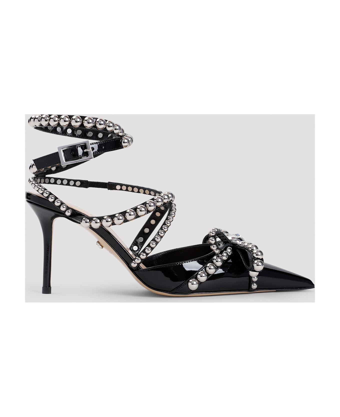 Mach & Mach Crystal Studs Sandals - NERO