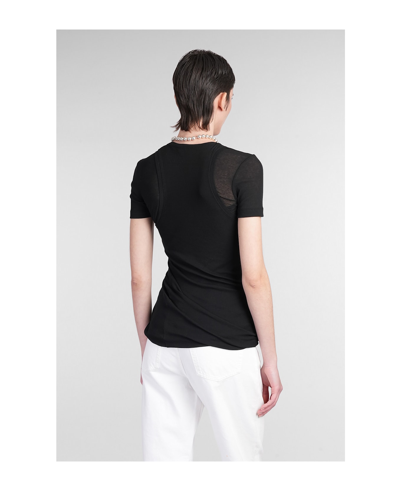 Jil Sander Top Cn Ls Topwear In Black Cotton - black